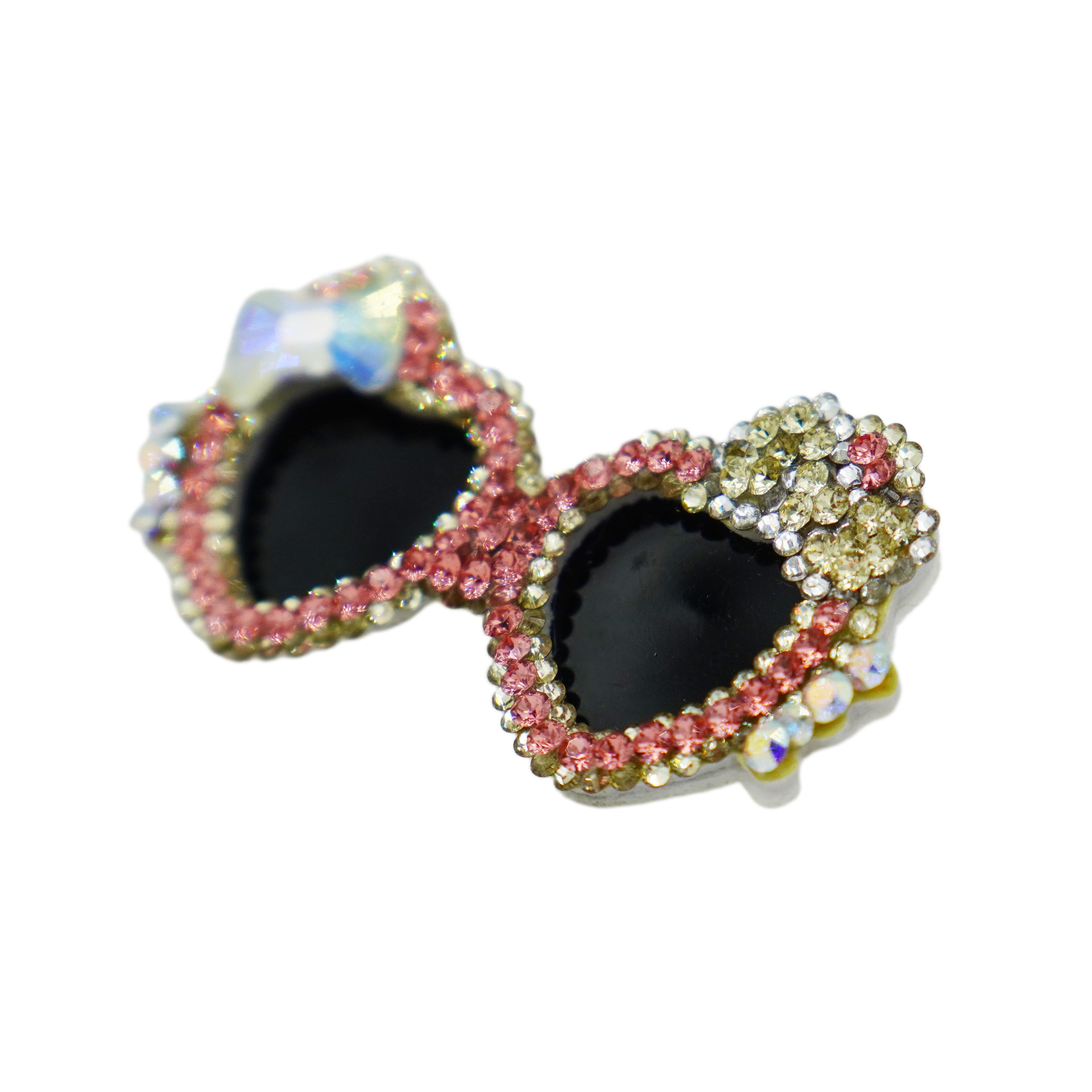 Lunapaw Heart Bow Sunglasses Luxury Crystal Top Clip TP26