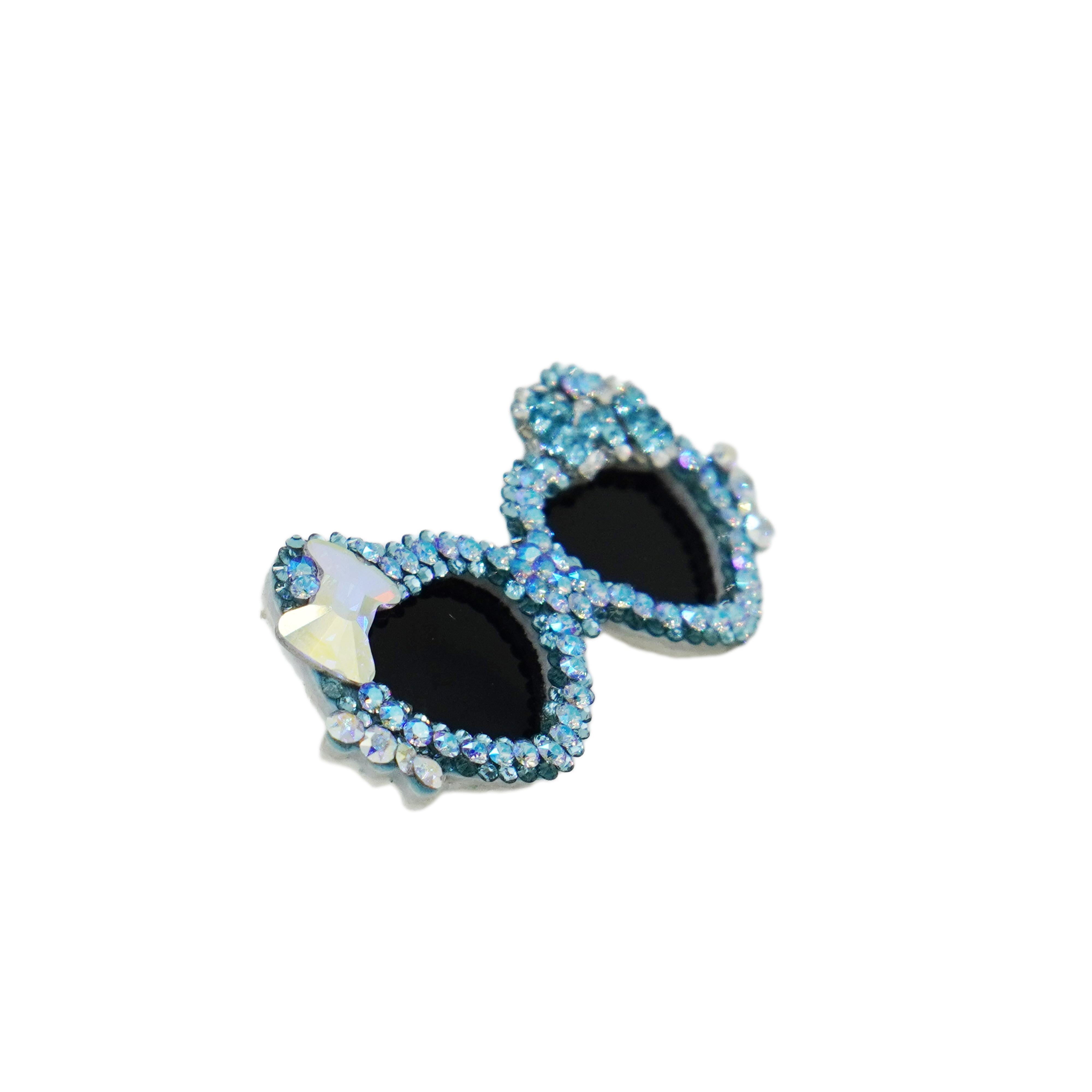Lunapaw Heart Bow Sunglasses Luxury Crystal Top Clip TP26