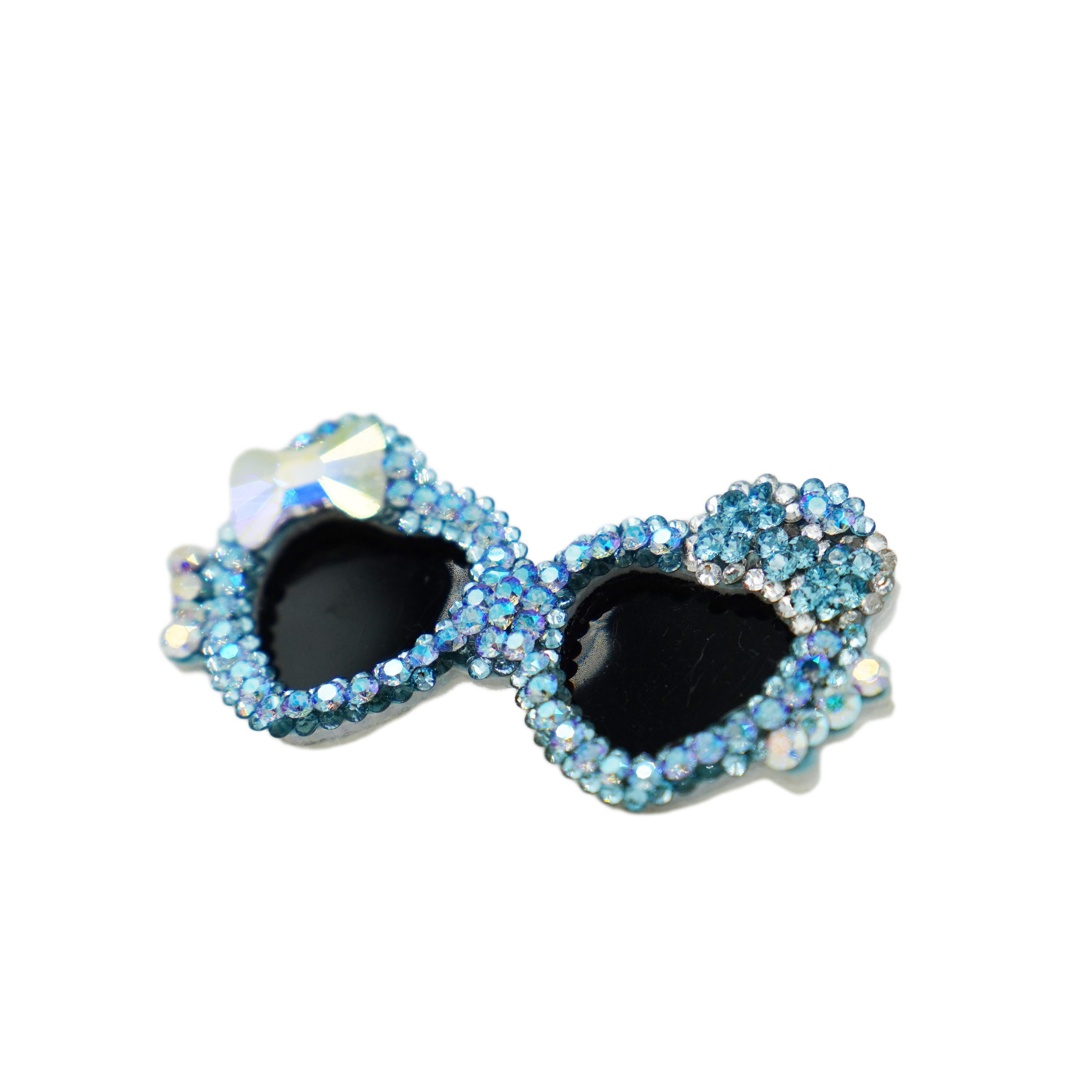 Lunapaw Heart Bow Sunglasses Luxury Crystal Top Clip TP26