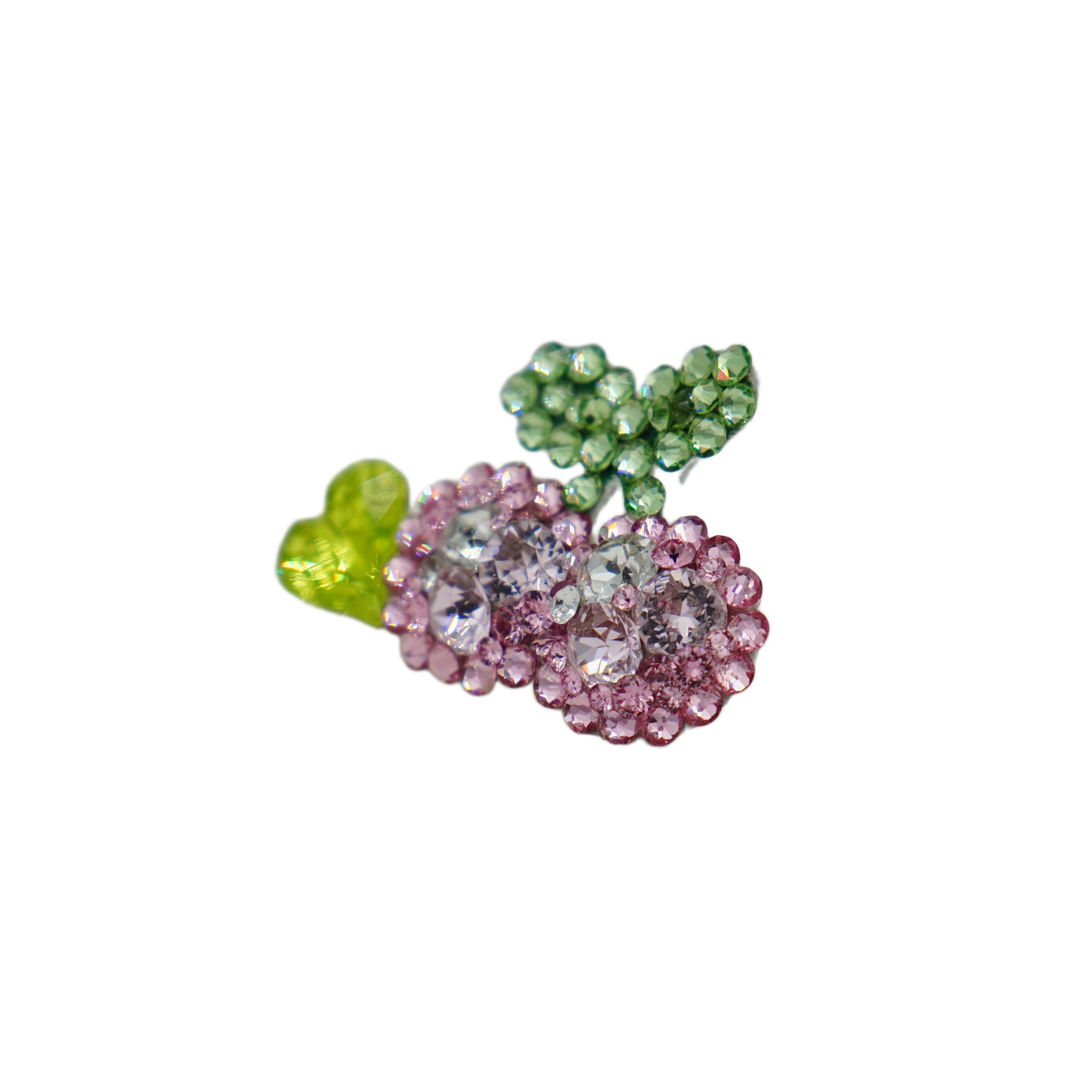 Lunapaw Heart Cherry Luxe Crystal Top Clip TP14