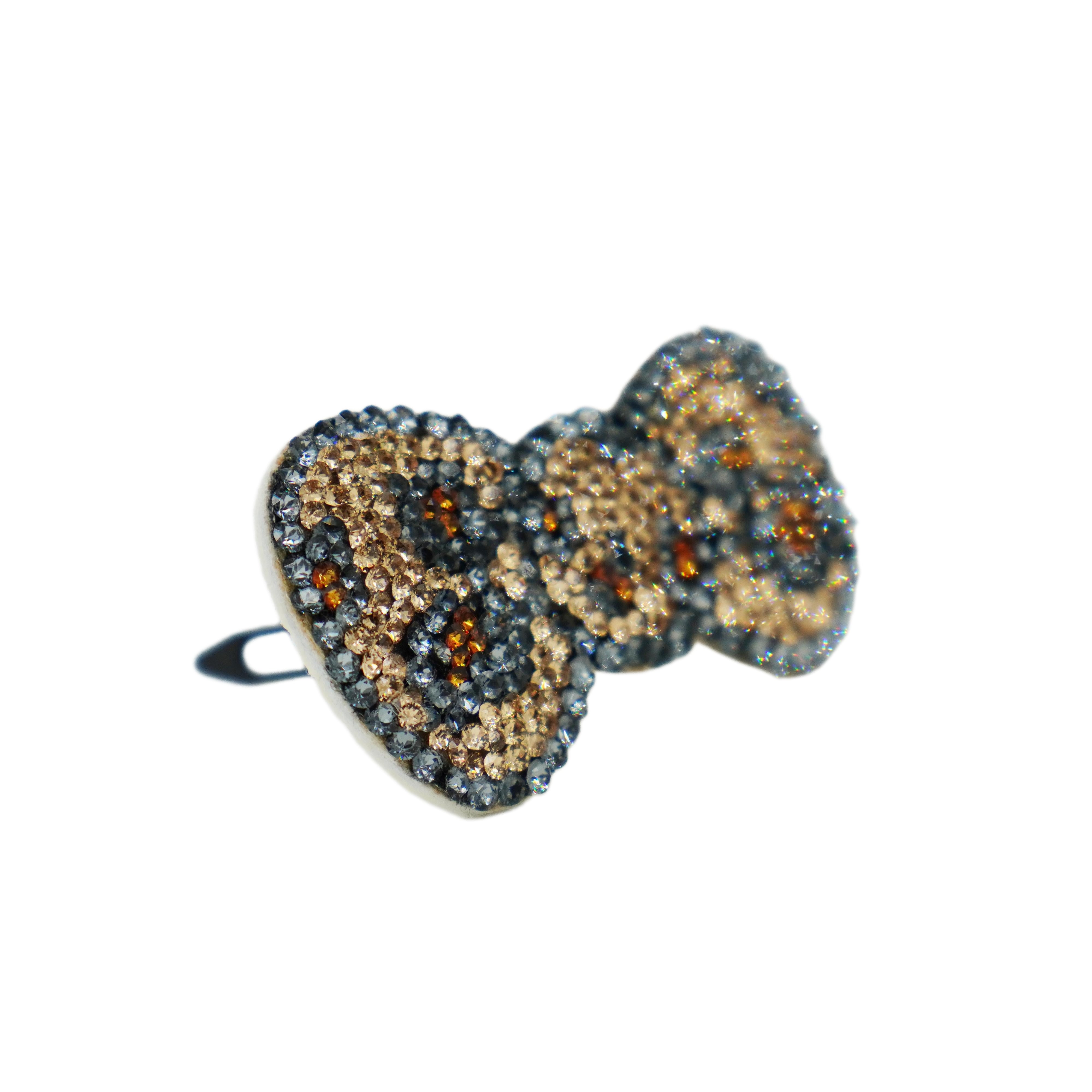 Lunapaw Leopard Bow Luxe Crystal Top Clip TP10