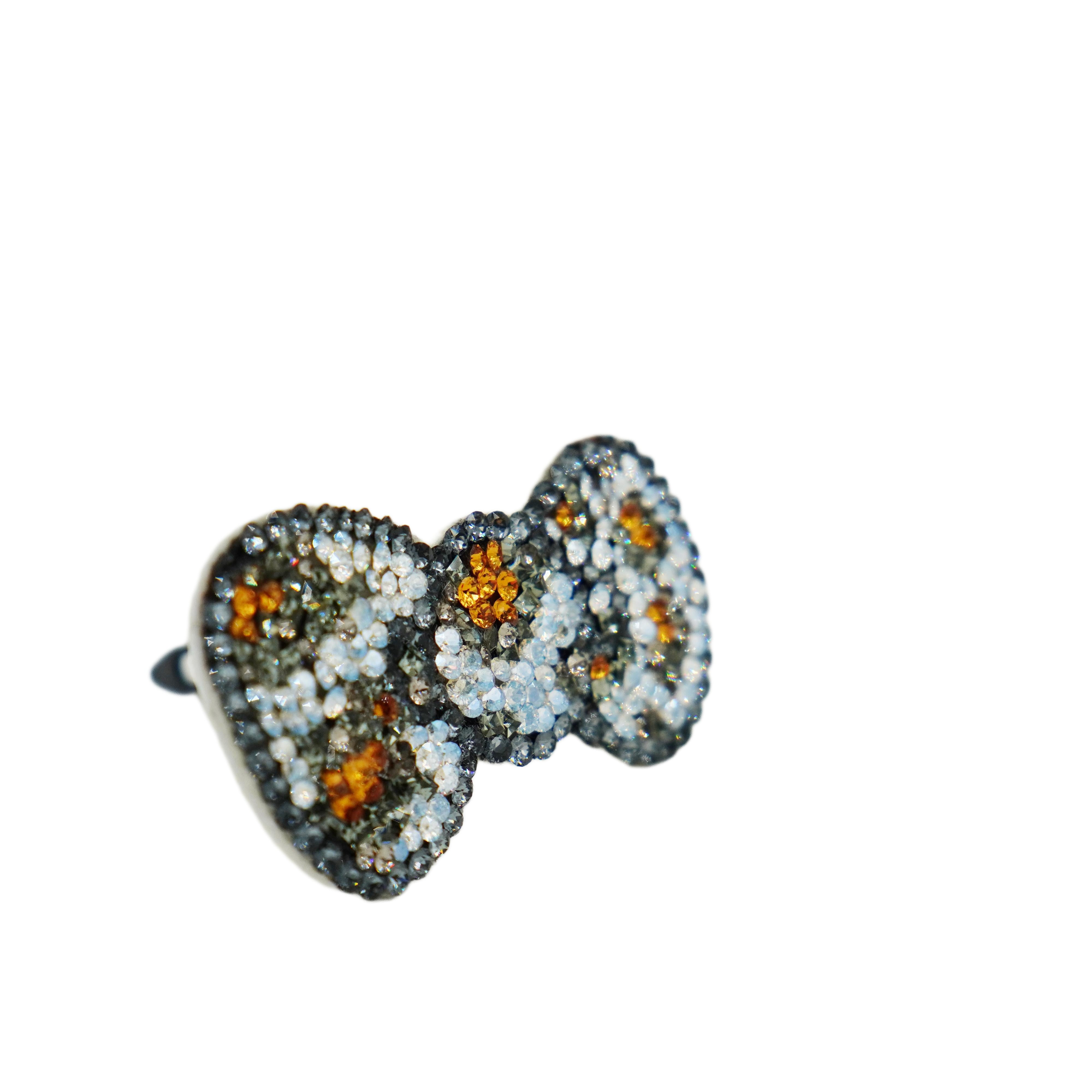 Lunapaw Leopard Bow Luxe Crystal Top Clip TP10