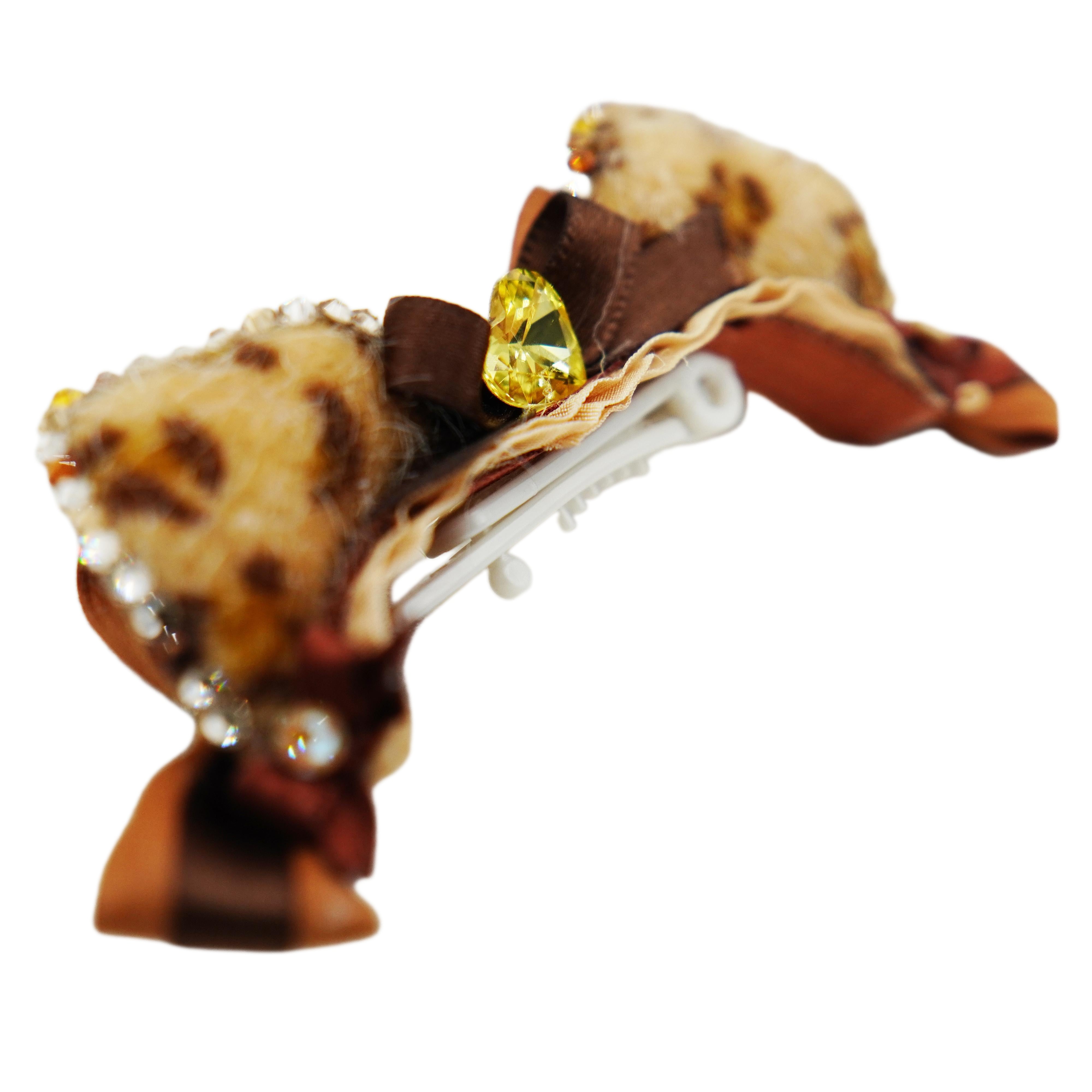 Lunapaw Leopard Cat Ear Fabric Headband HB30