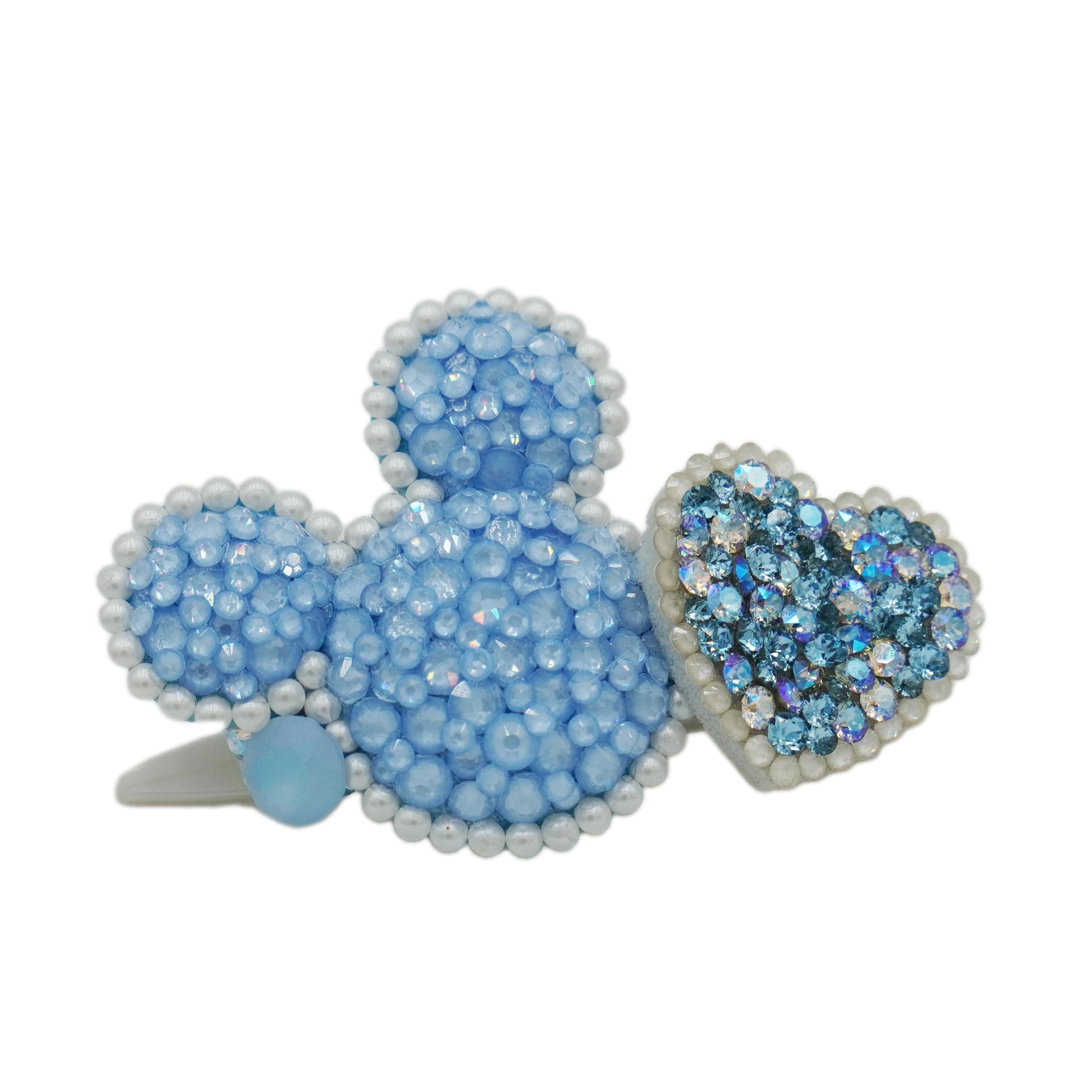 Lunapaw Mocha Bead Mickey Heart Luxury Crystal Top Clip TP22