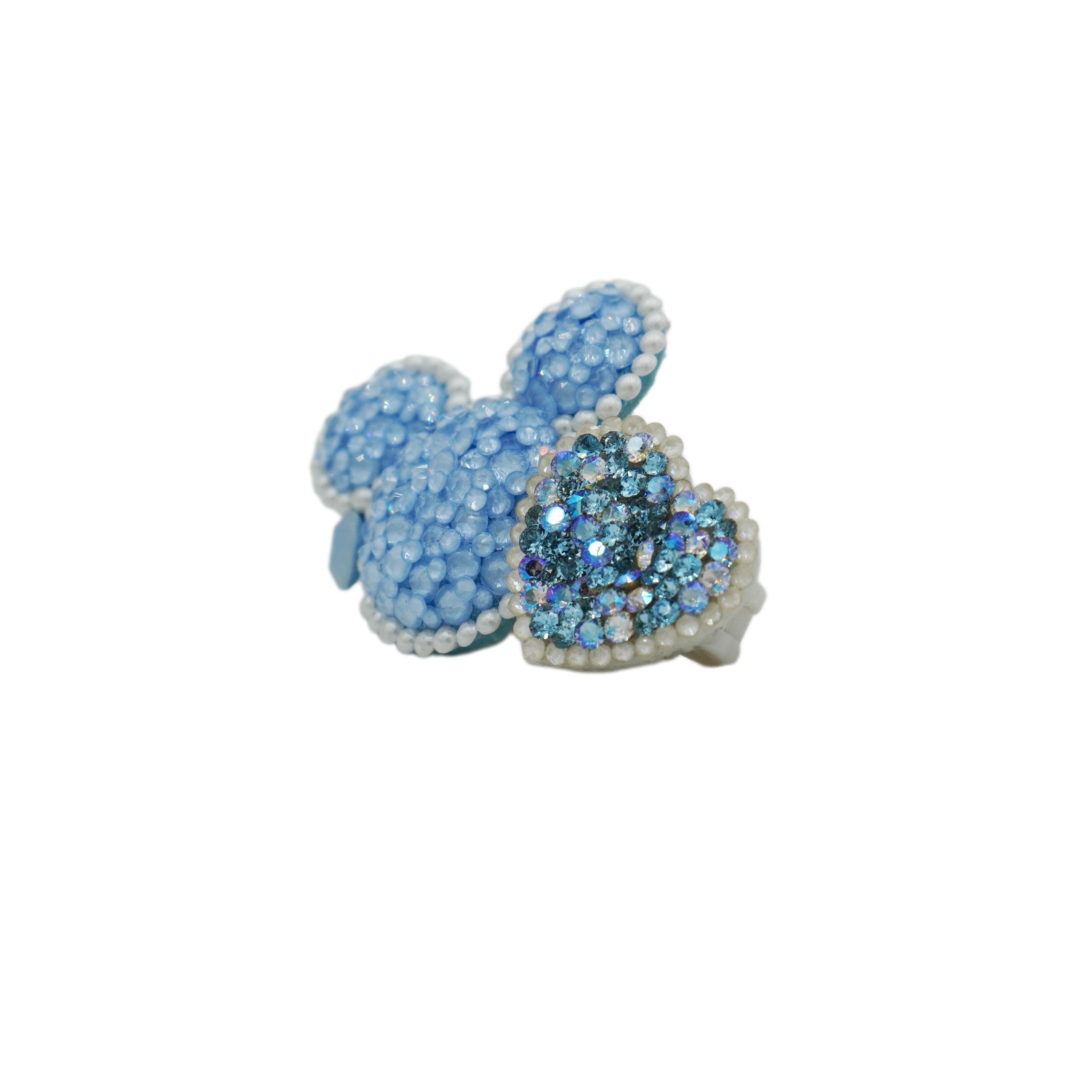 Lunapaw Mocha Bead Mickey Heart Luxury Crystal Top Clip TP22