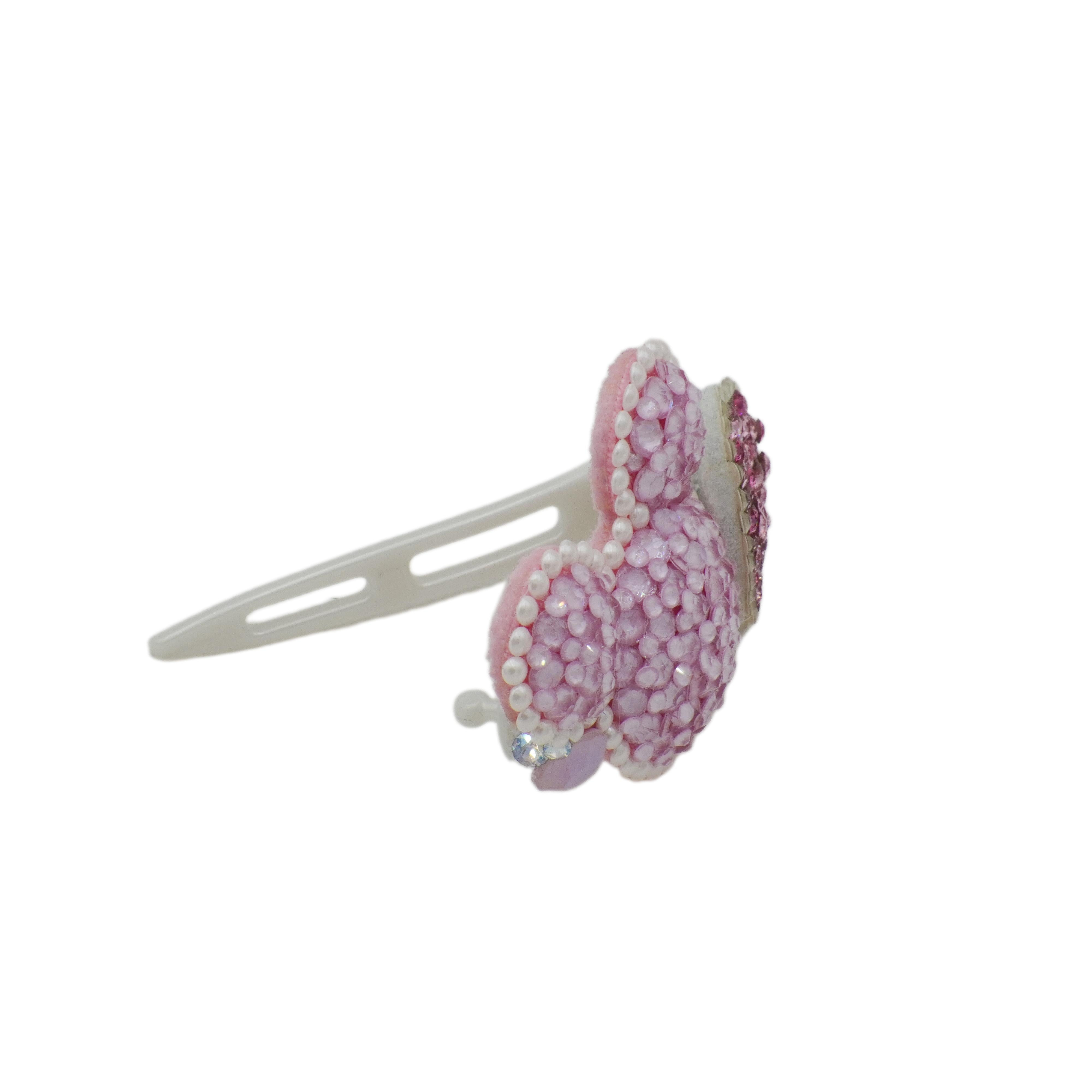 Lunapaw Mocha Bead Mickey Heart Luxury Crystal Top Clip TP22