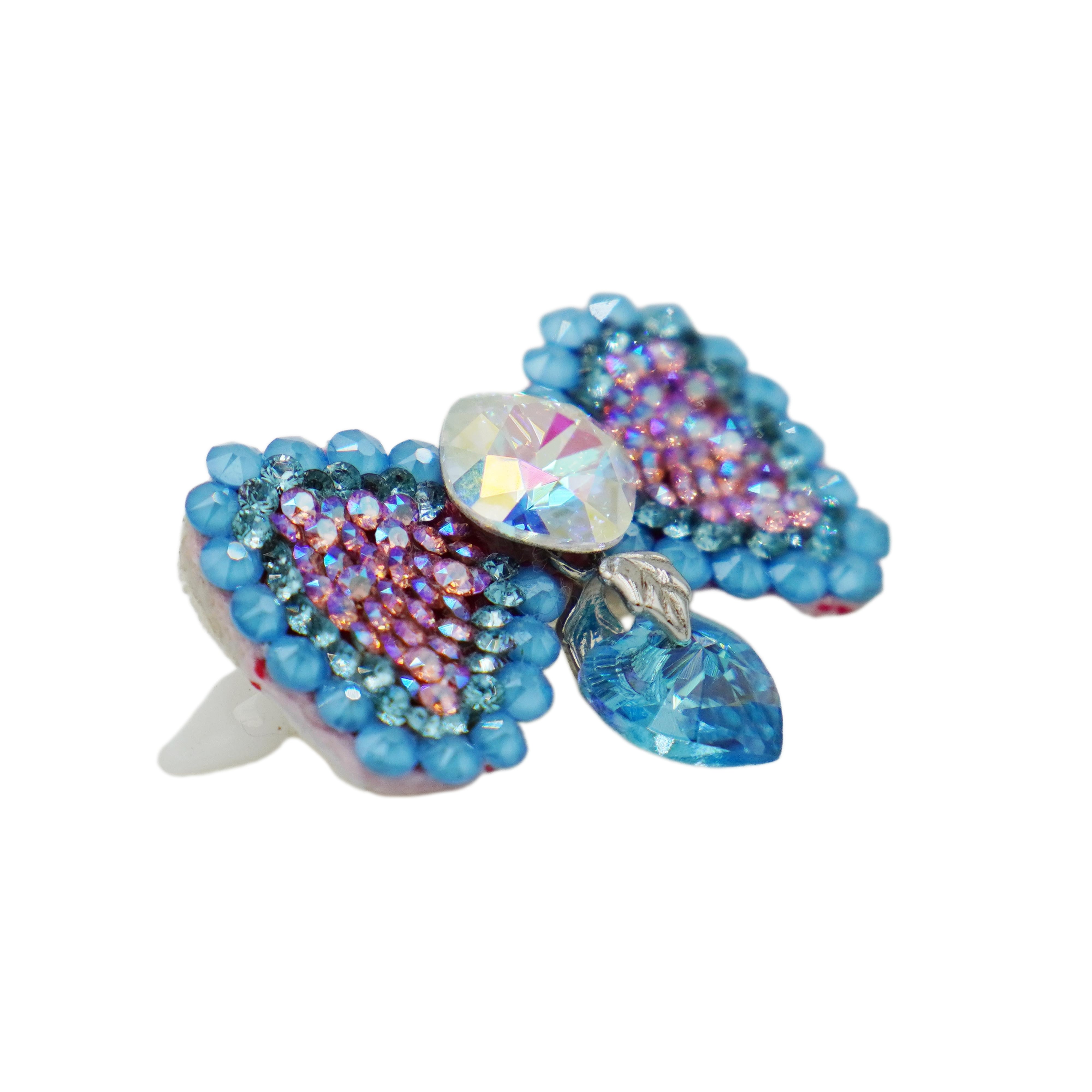 Lunapaw Pendant Structured Bow Luxury Crystal Top Clip TP24