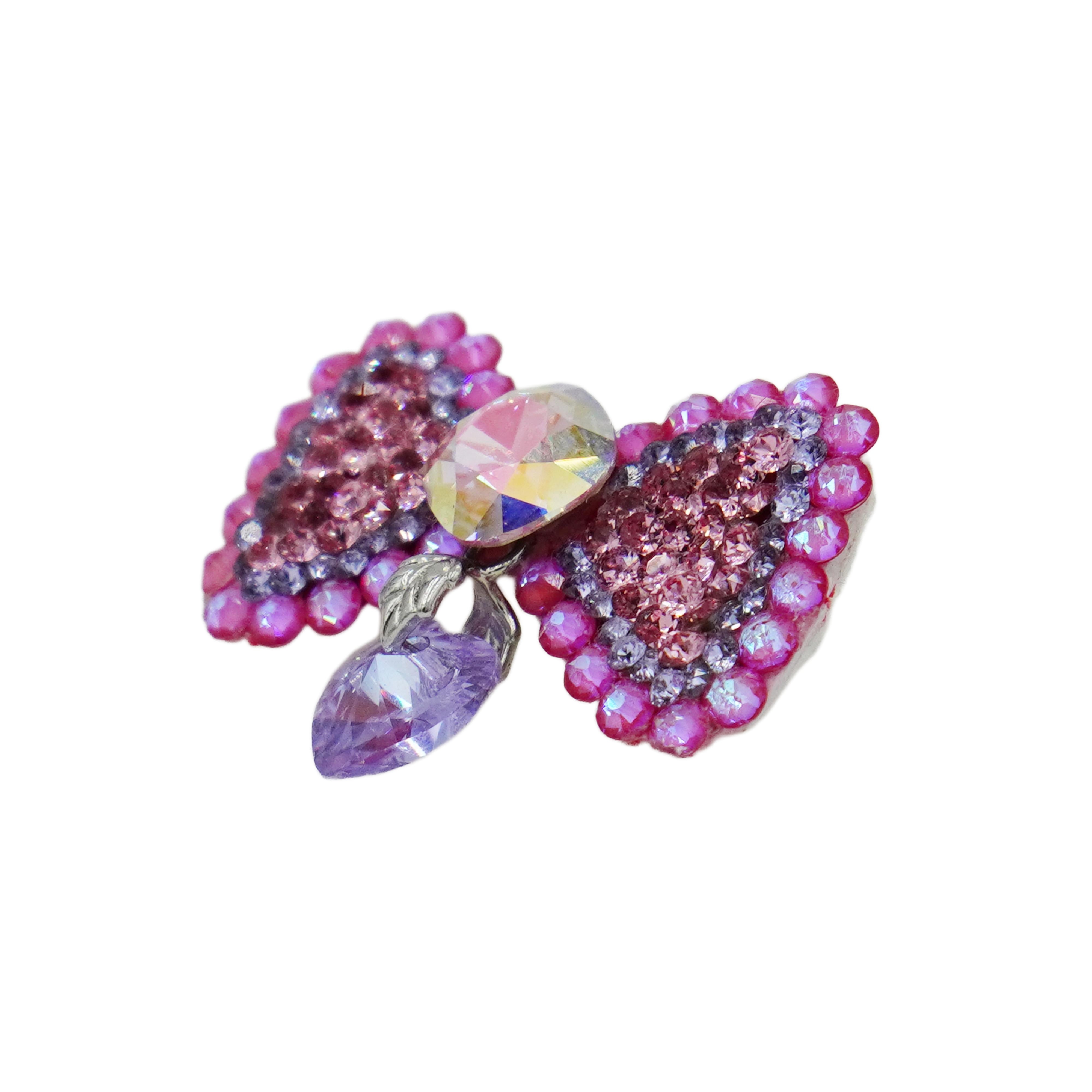 Lunapaw Pendant Structured Bow Luxury Crystal Top Clip TP24