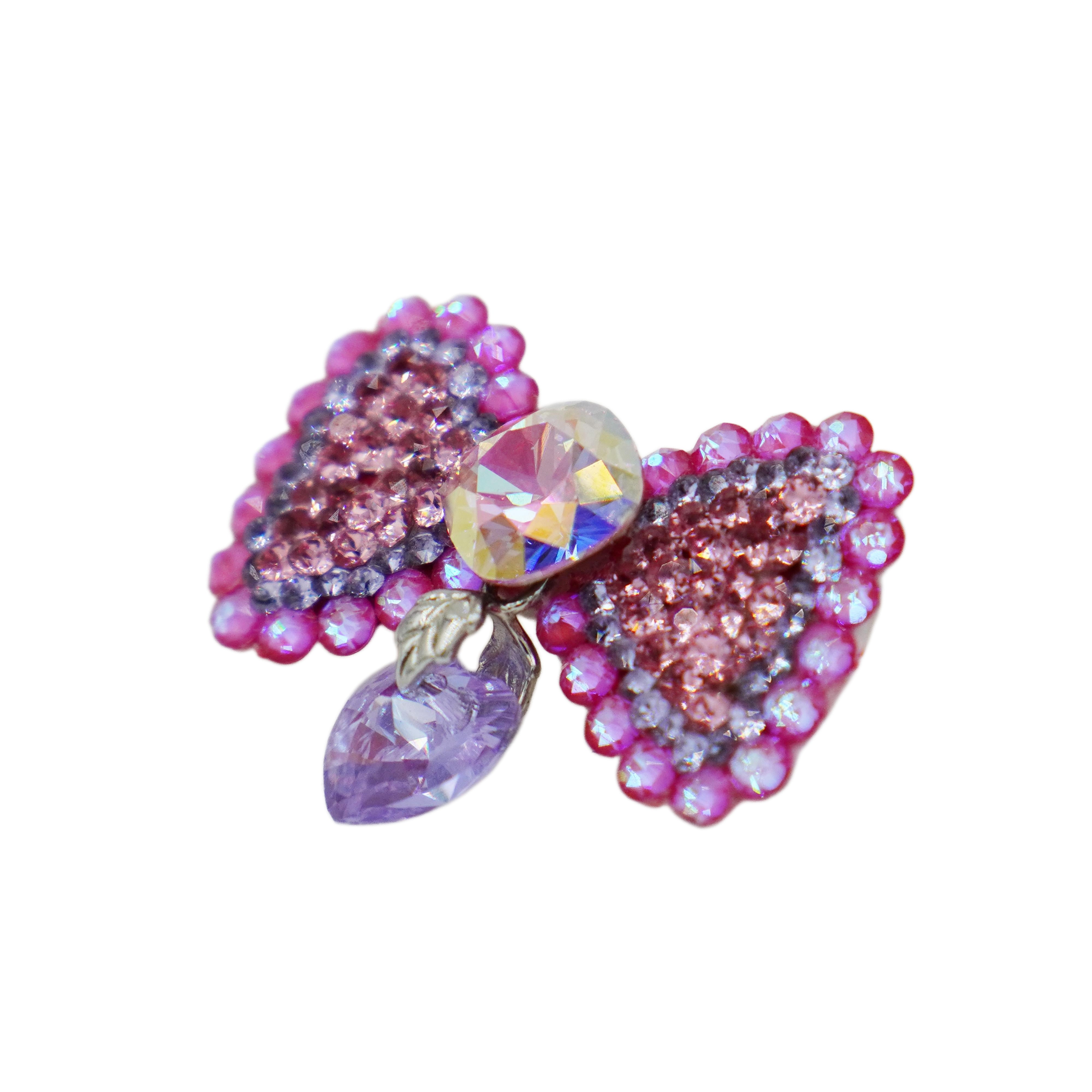 Lunapaw Pendant Structured Bow Luxury Crystal Top Clip TP24