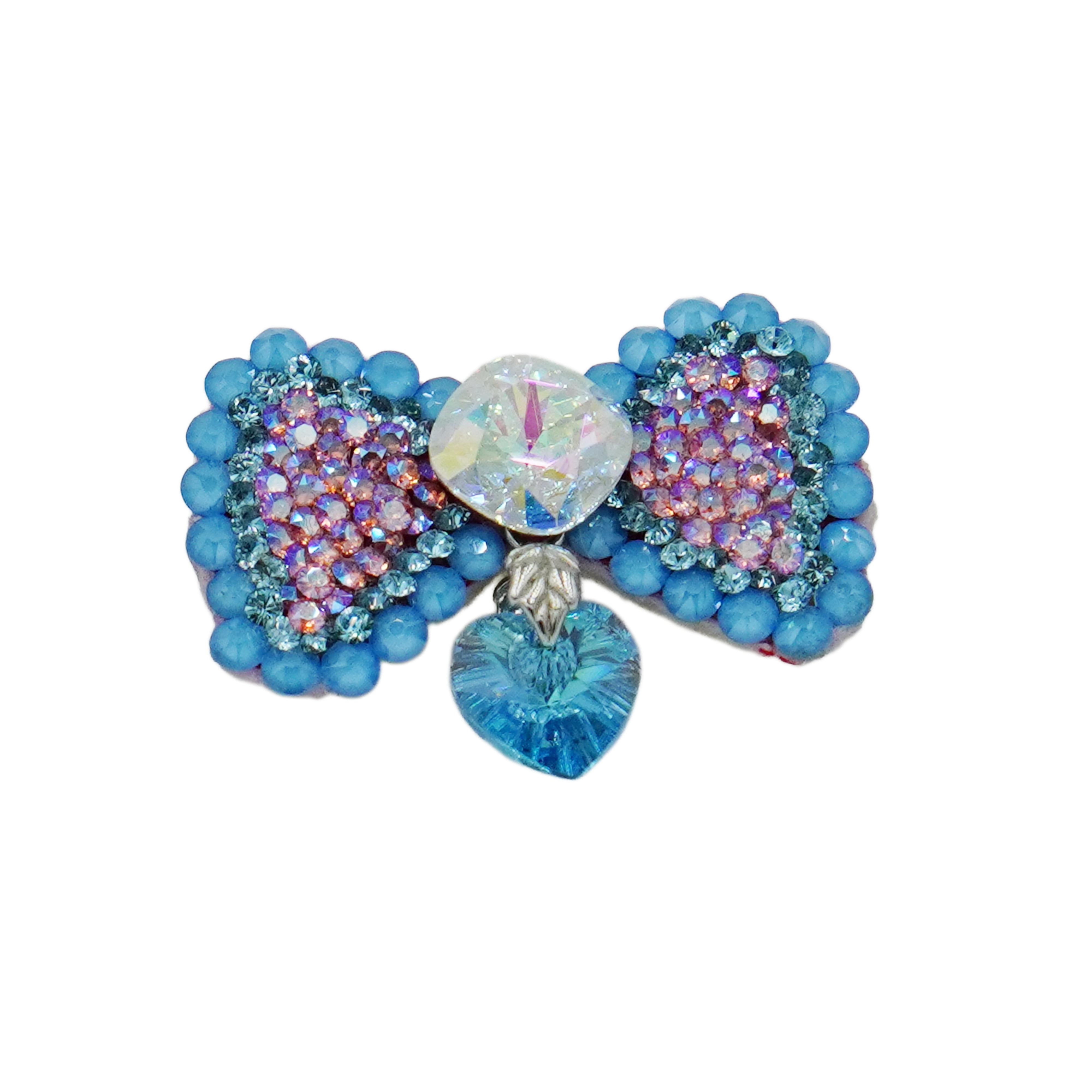 Lunapaw Pendant Structured Bow Luxury Crystal Top Clip TP24