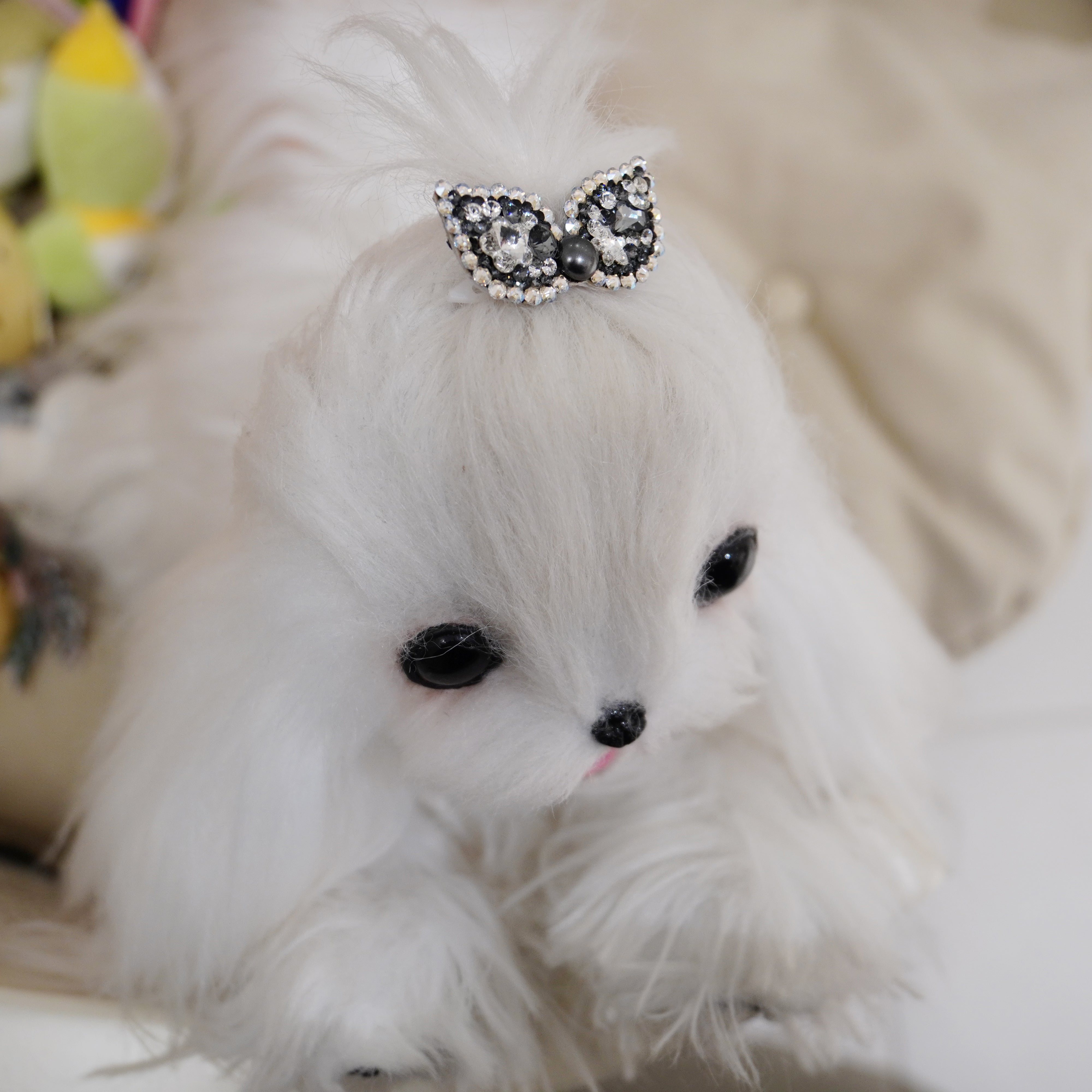 Lunapaw Plum Blossom Heart “Little Witch” Bow Luxe Crystal Top Clip TP12