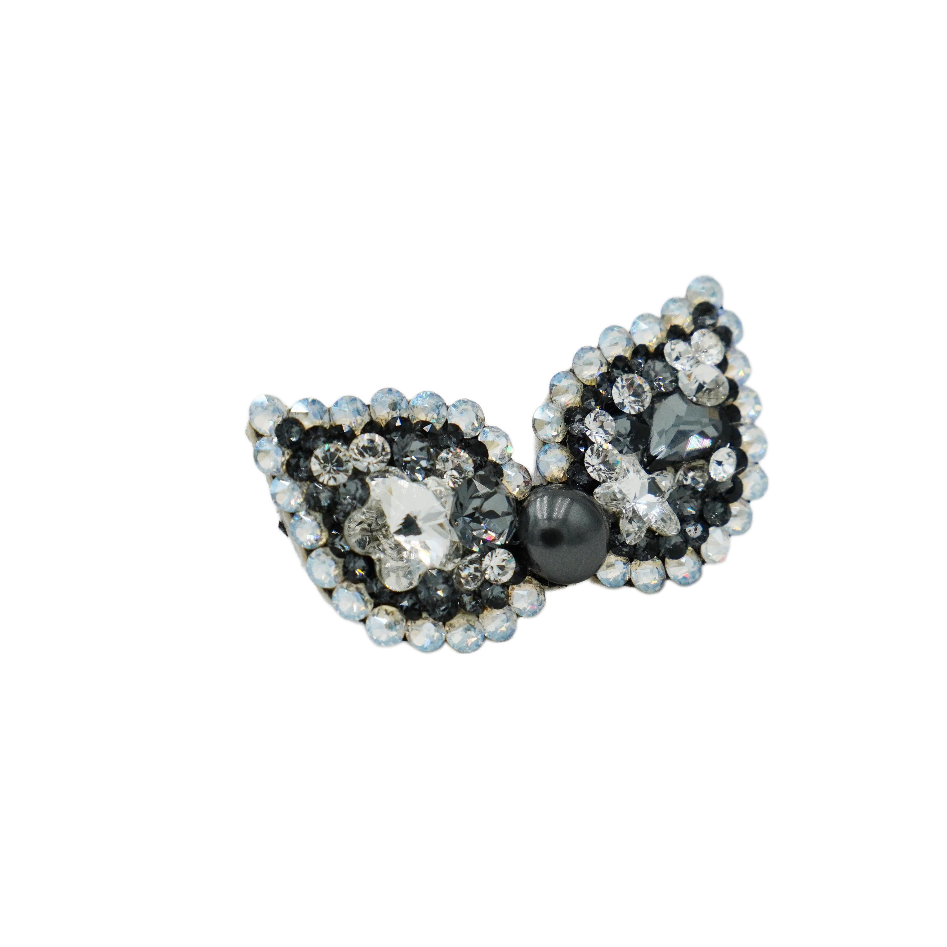 Lunapaw Plum Blossom Heart “Little Witch” Bow Luxe Crystal Top Clip TP12