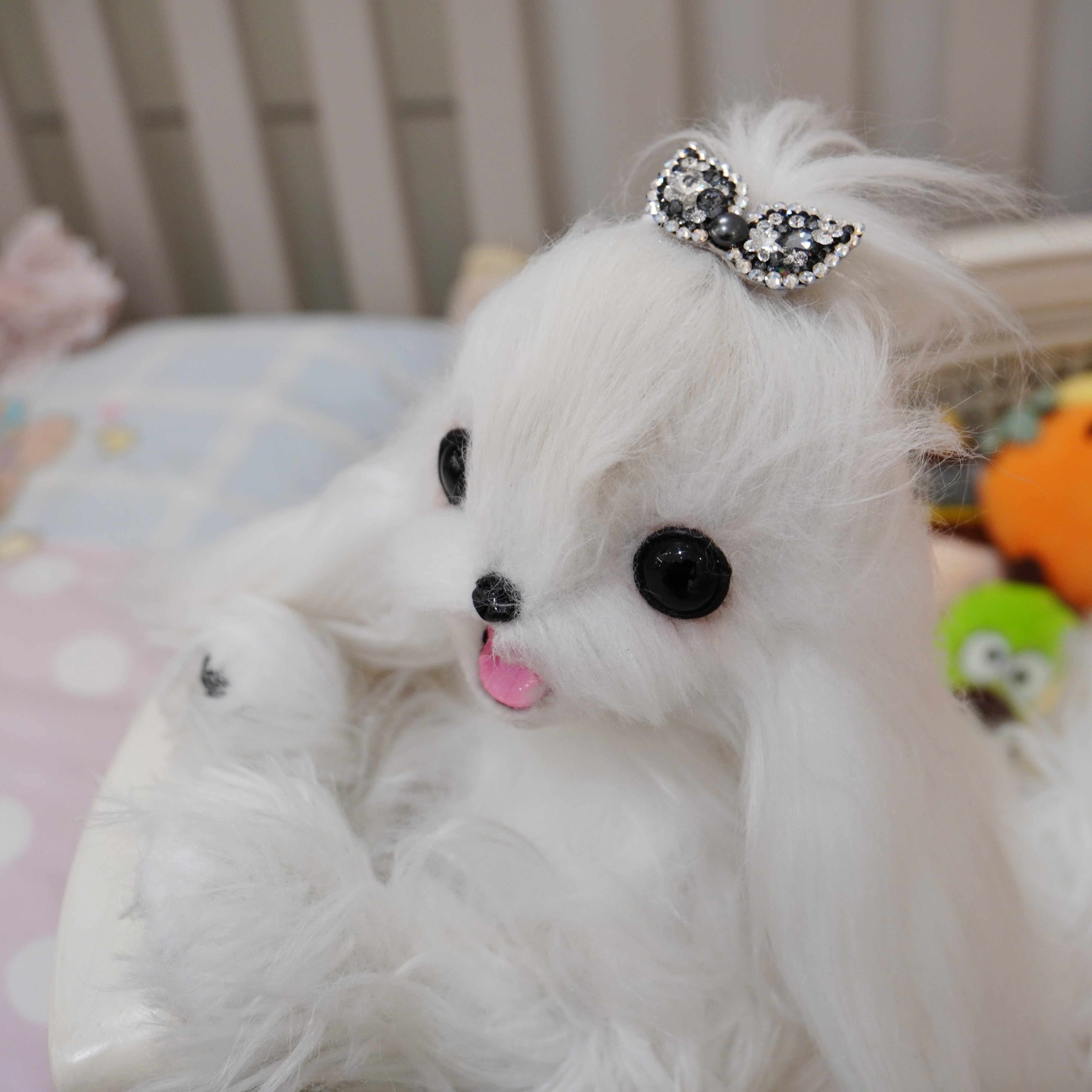 Lunapaw Plum Blossom Heart “Little Witch” Bow Luxe Crystal Top Clip TP12