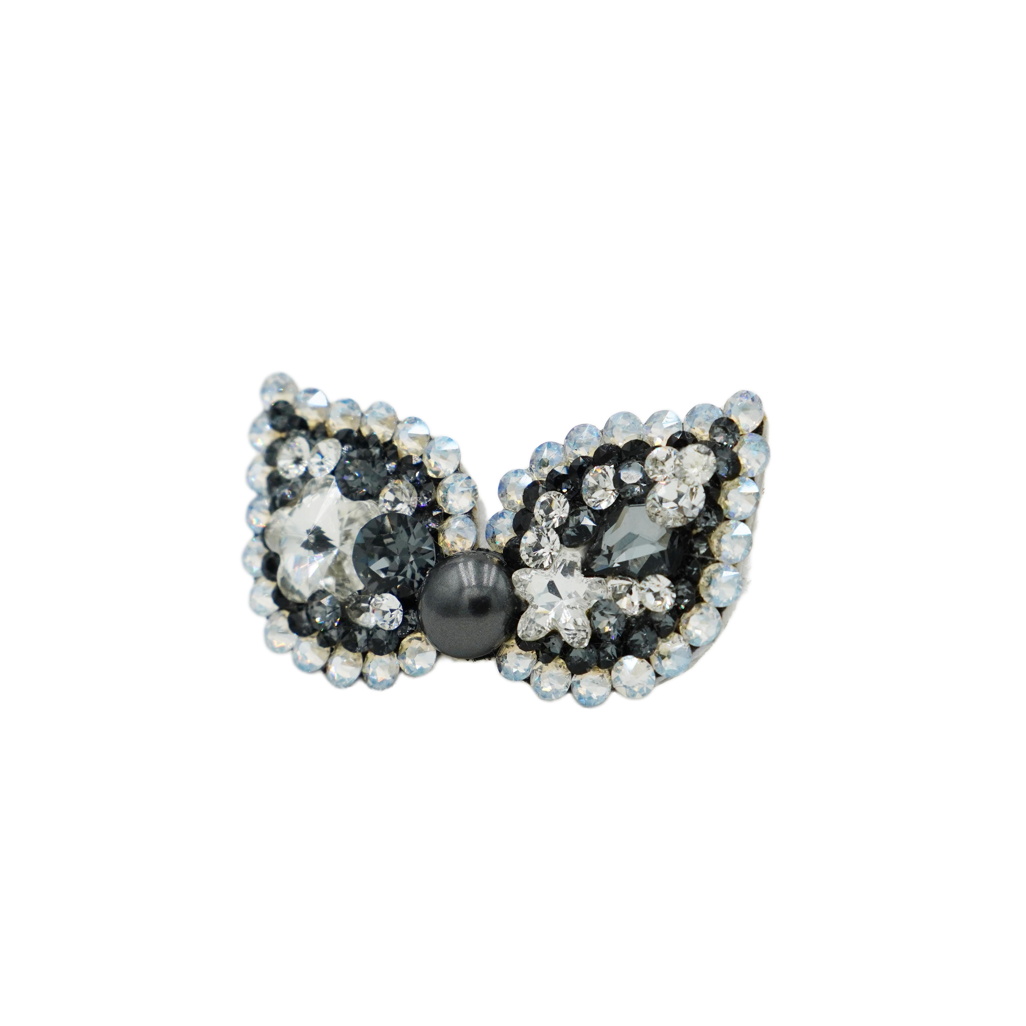 Lunapaw Plum Blossom Heart “Little Witch” Bow Luxe Crystal Top Clip TP12