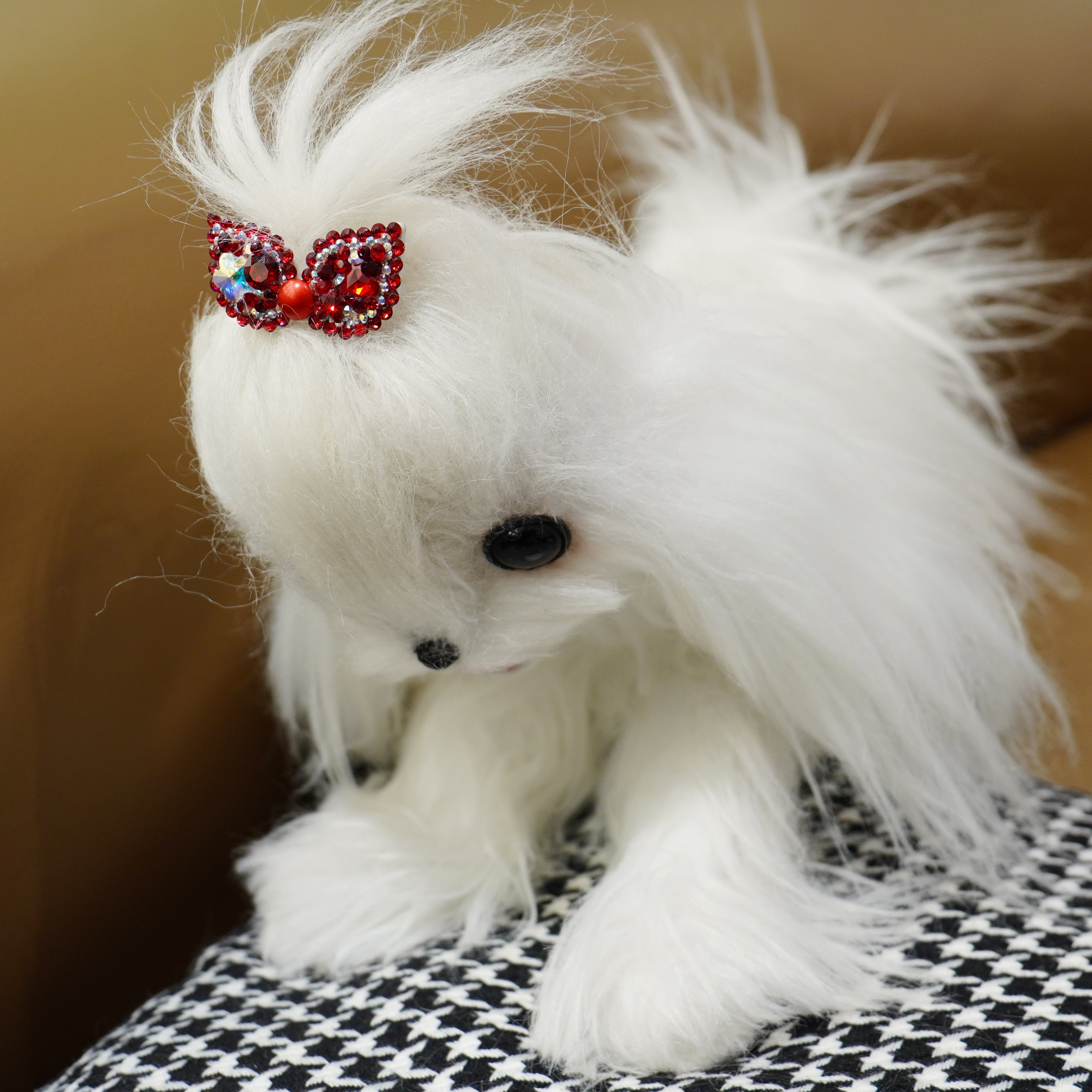 Lunapaw Plum Blossom Heart “Little Witch” Bow Luxe Crystal Top Clip TP12