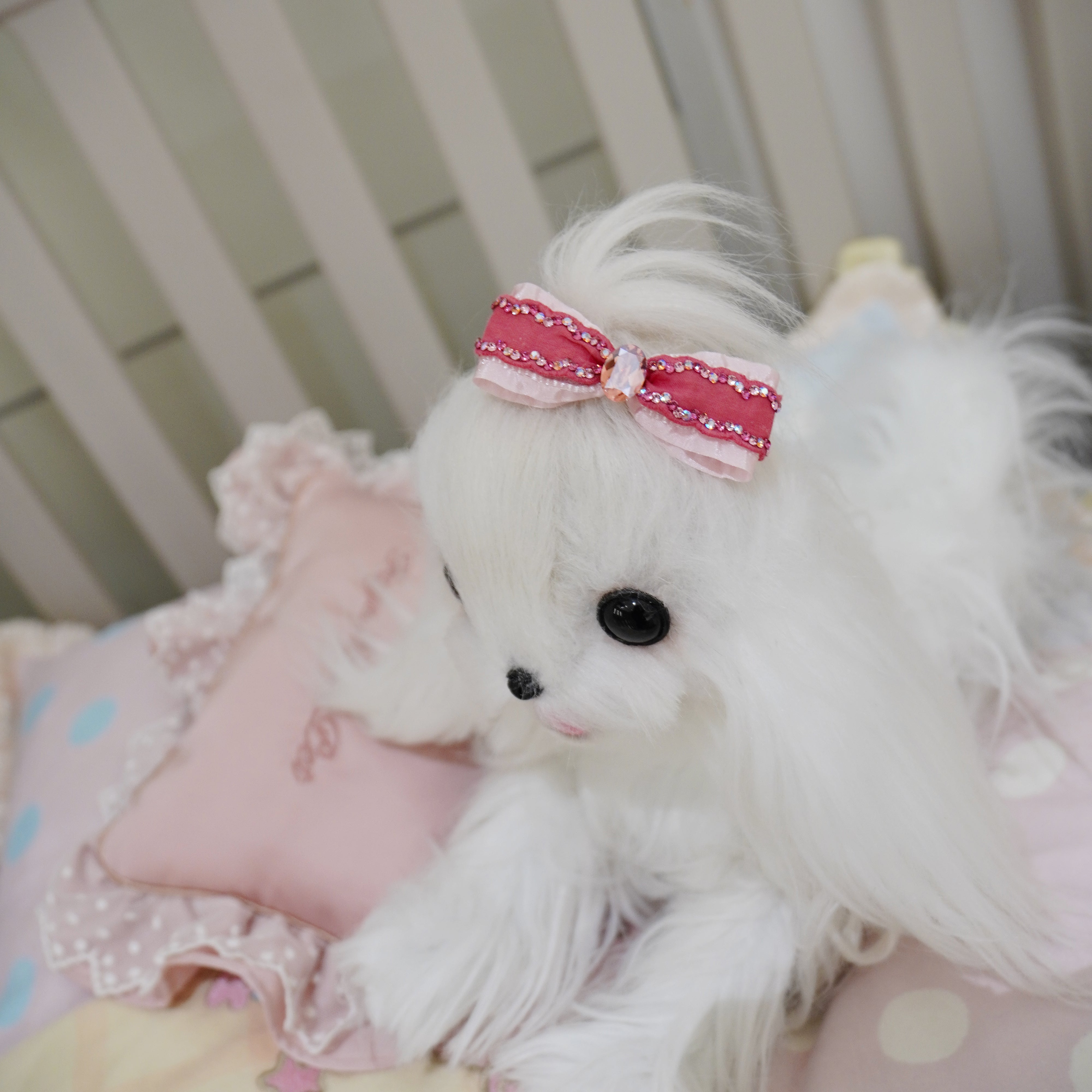 Lunapaw Ribbon Luxury Crystal Fabric Top Clip TP2012