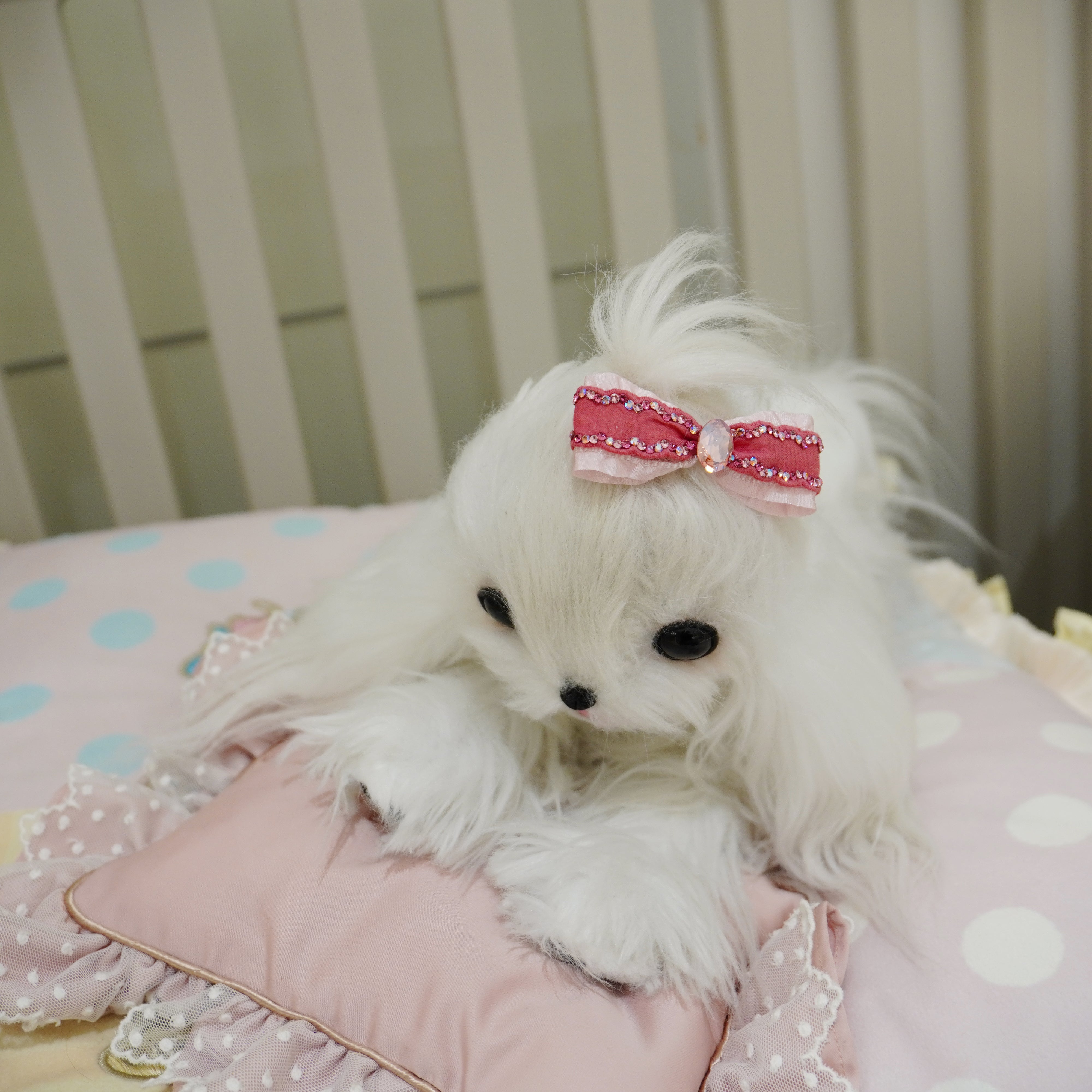 Lunapaw Ribbon Luxury Crystal Fabric Top Clip TP2012