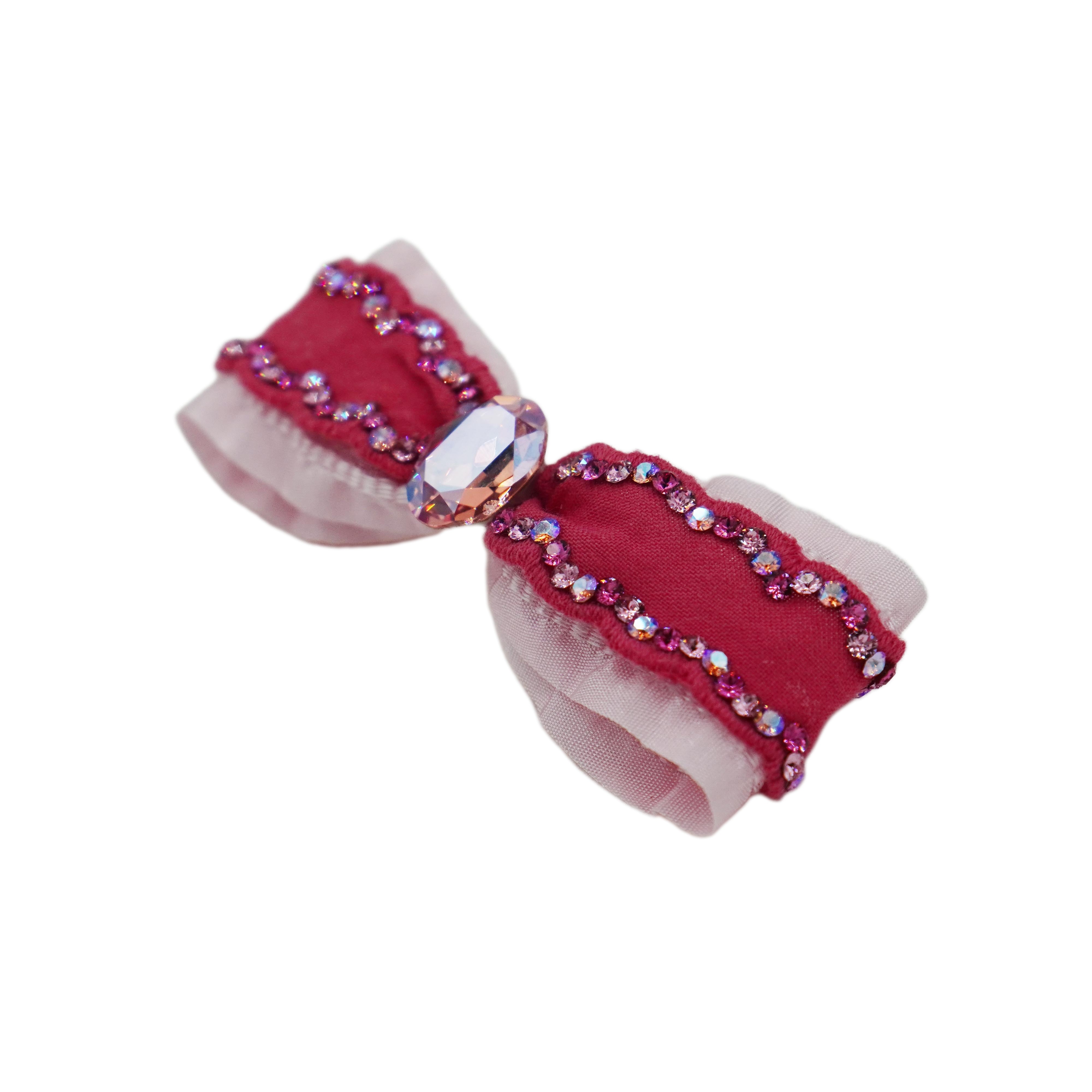 Lunapaw Ribbon Luxury Crystal Fabric Top Clip TP2012