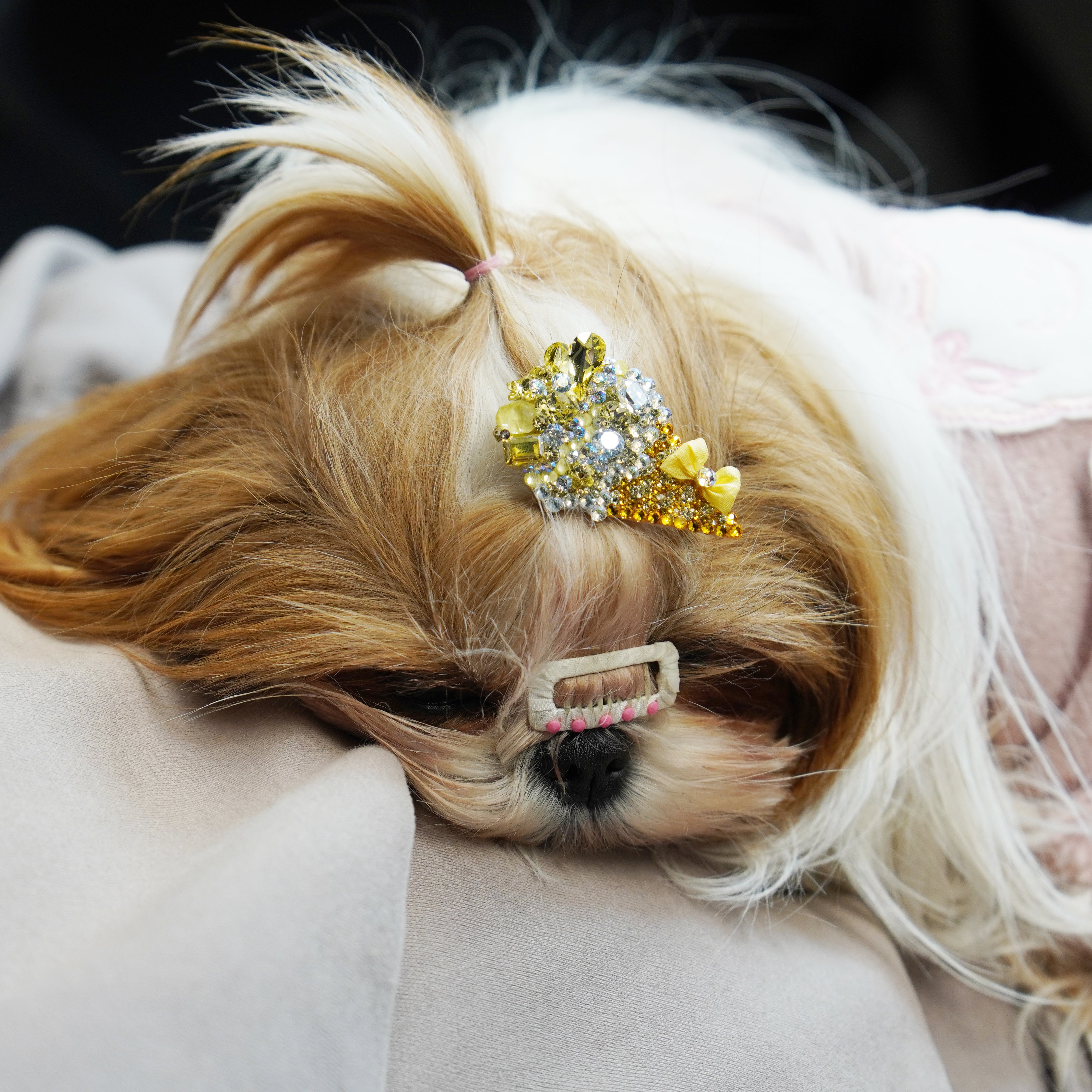 Lunapaw Rock Candy Heart Ice Cream Cone Luxury Crystal Top Clip TP30