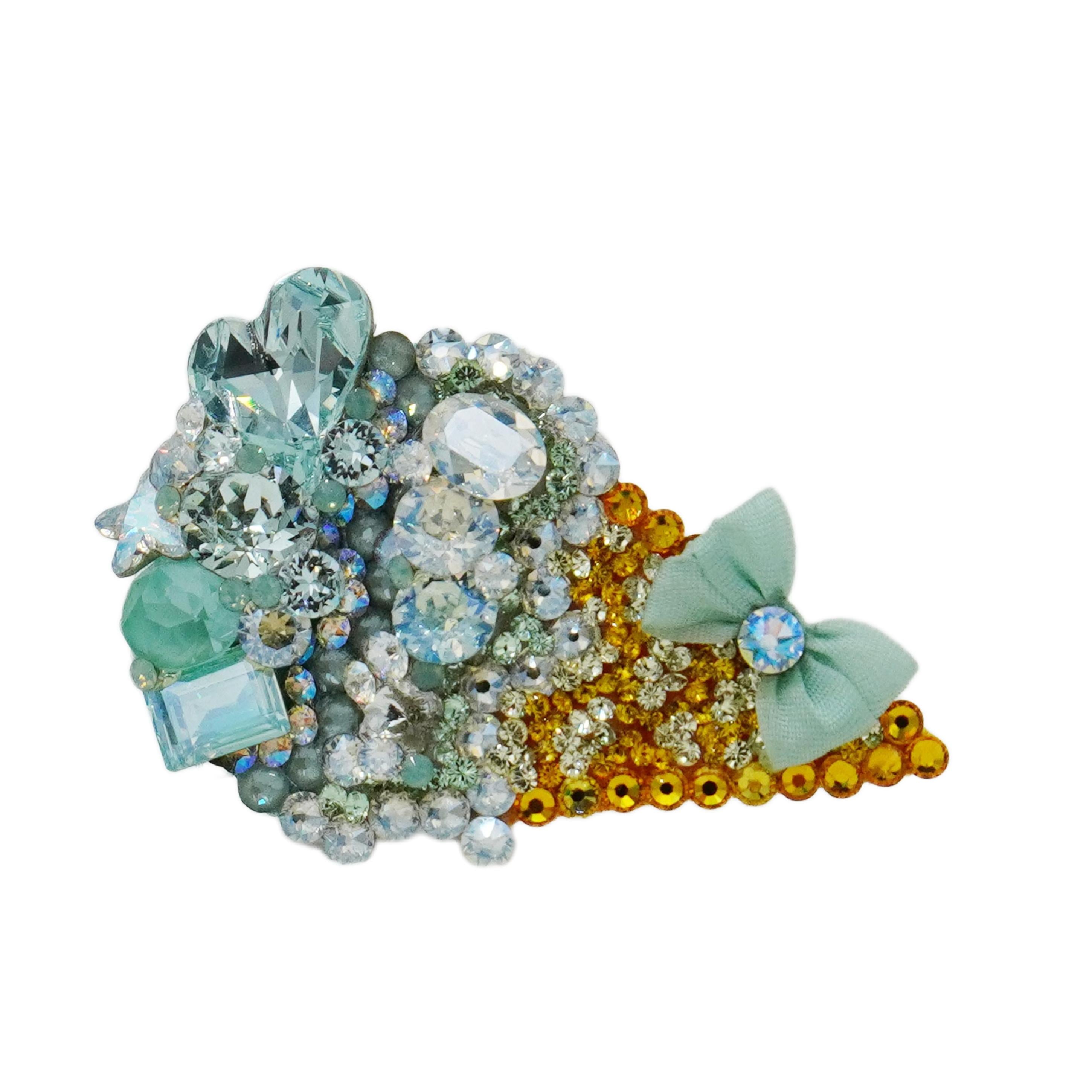 Lunapaw Rock Candy Heart Ice Cream Cone Luxury Crystal Top Clip TP30