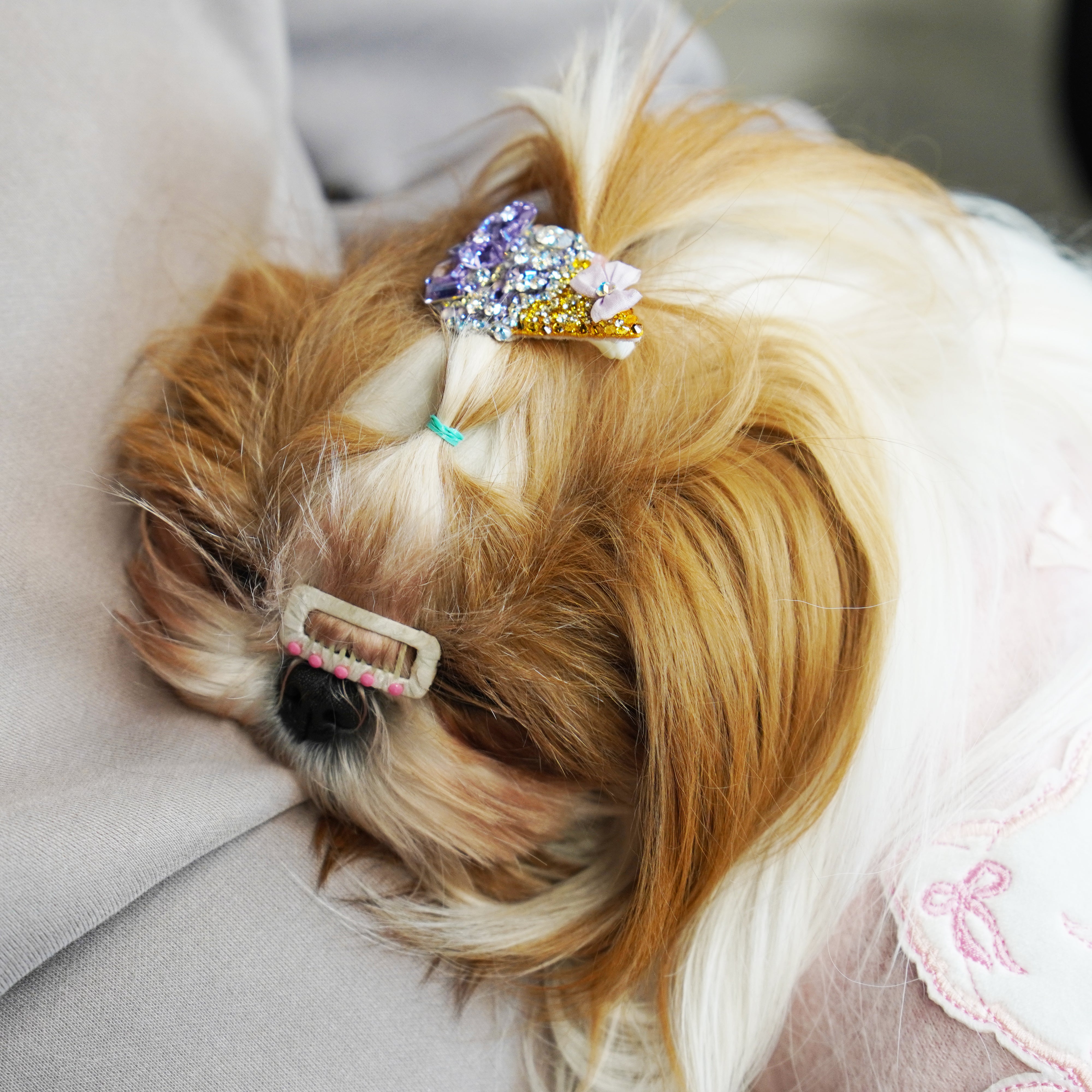 Lunapaw Rock Candy Ice Cream Cone Luxury Crystal Top Clip TP29