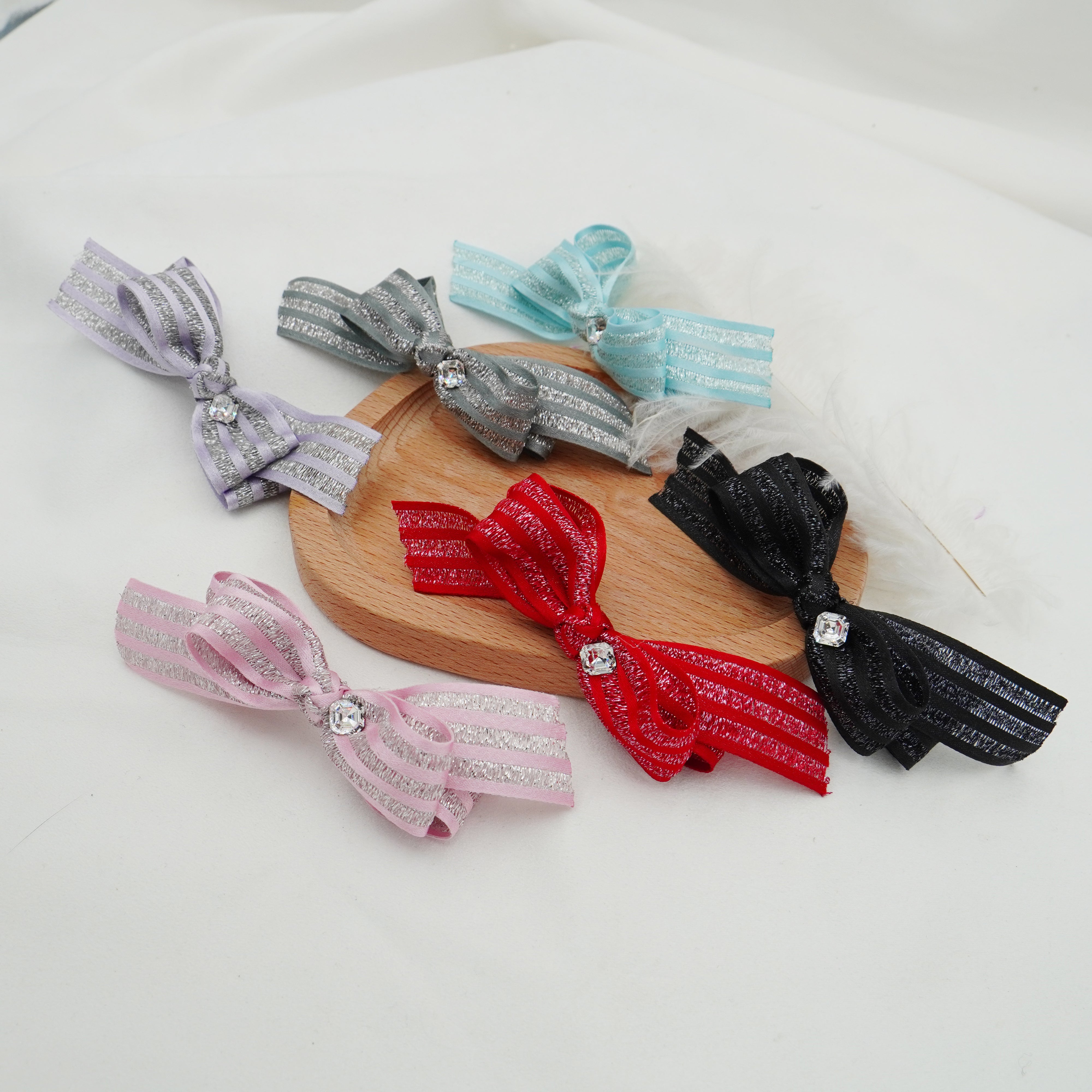 Lunapaw Satin Ribbon – Airy Flutter Bow Fabric Top Clip TP2016