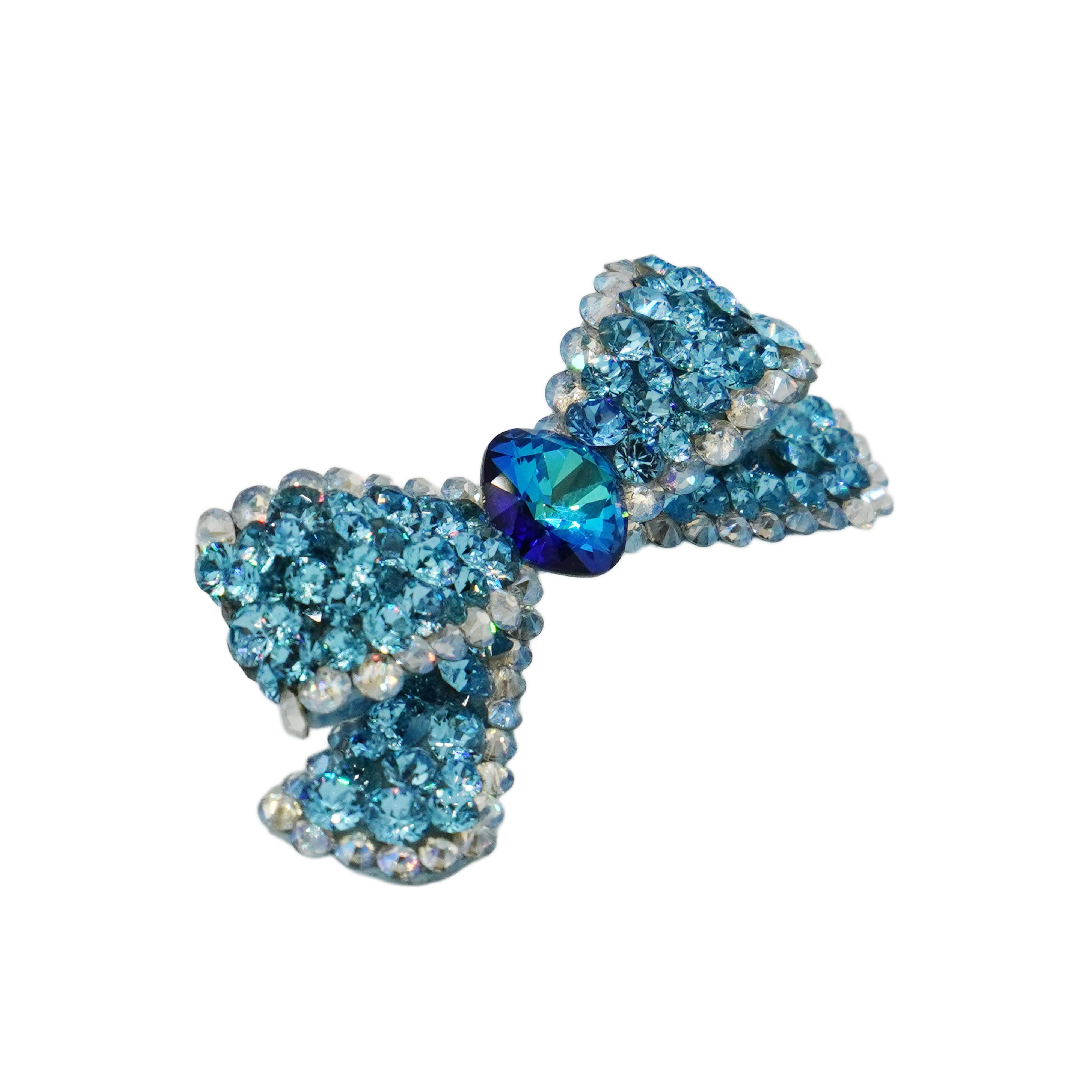 Lunapaw Sculpted 3D Layered Ribbon-Tail Luxury Crystal Top Clip TP32