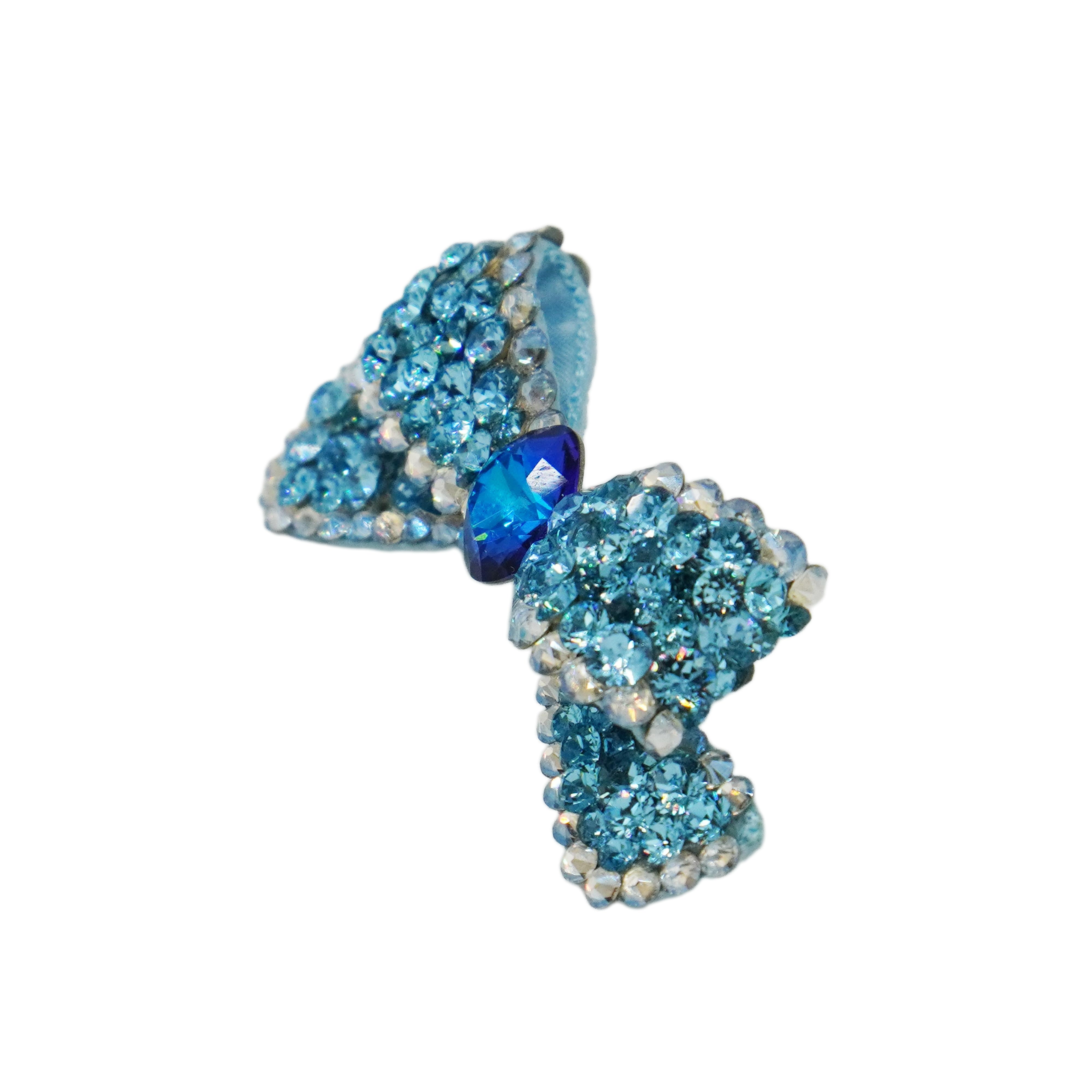 Lunapaw Sculpted 3D Layered Ribbon-Tail Luxury Crystal Top Clip TP32