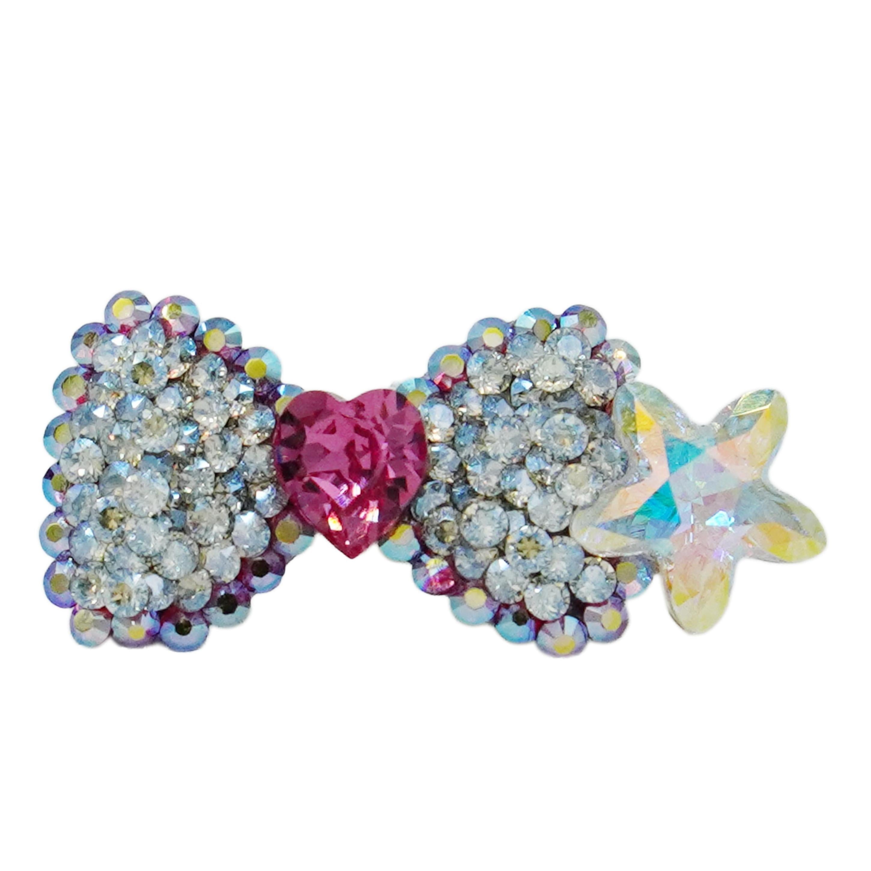 Lunapaw Starfish Structured Bow Luxury Crystal Top Clip TP25