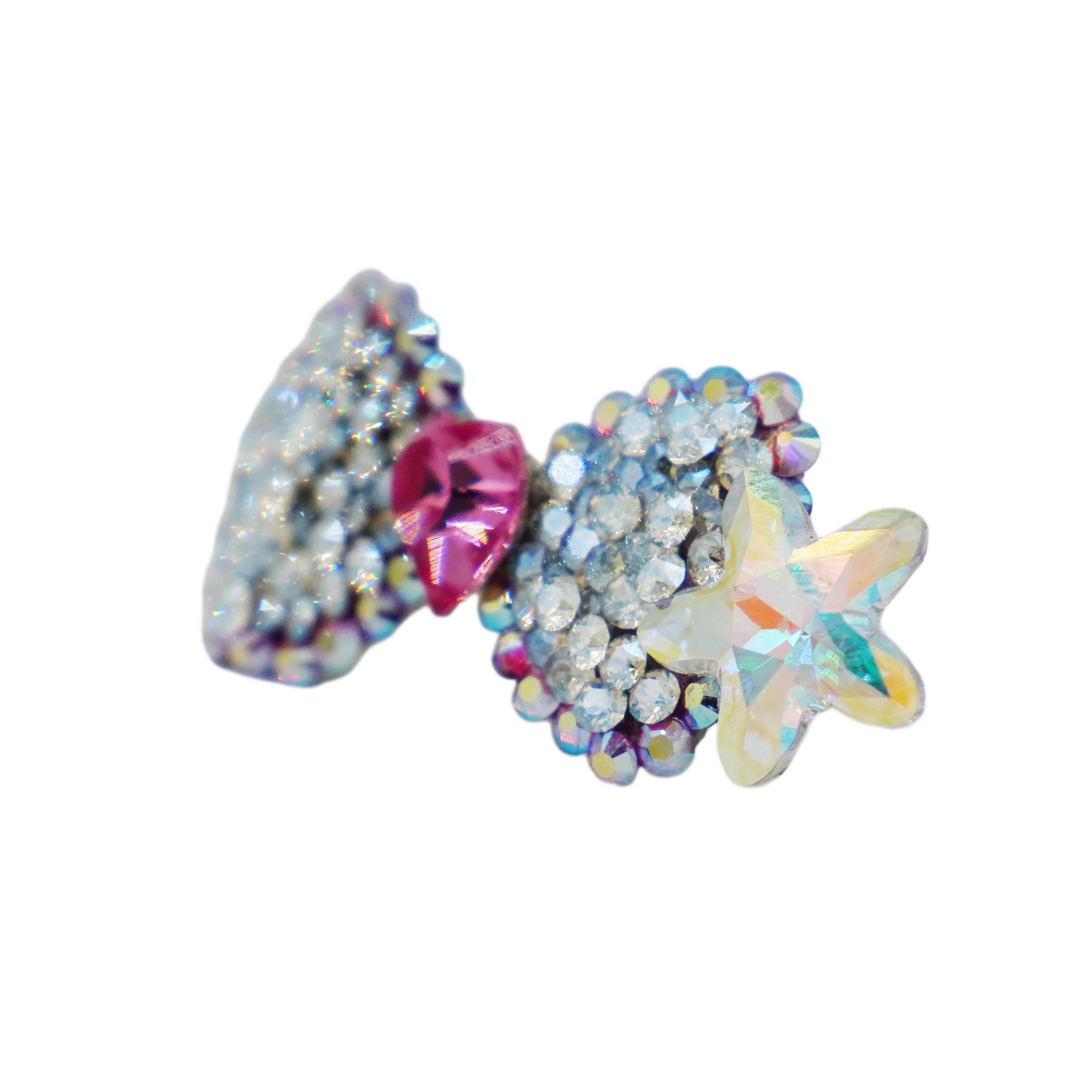 Lunapaw Starfish Structured Bow Luxury Crystal Top Clip TP25