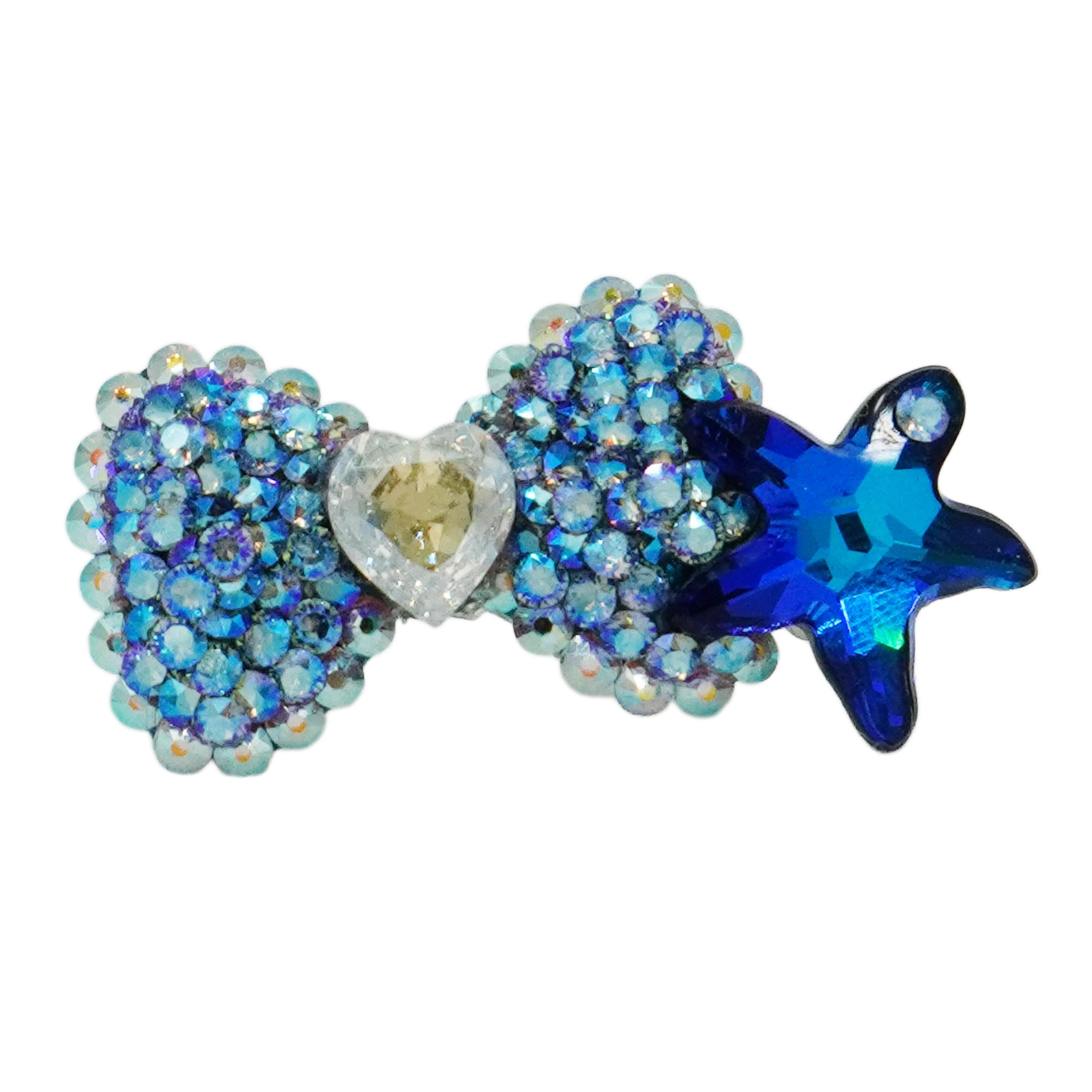 Lunapaw Starfish Structured Bow Luxury Crystal Top Clip TP25