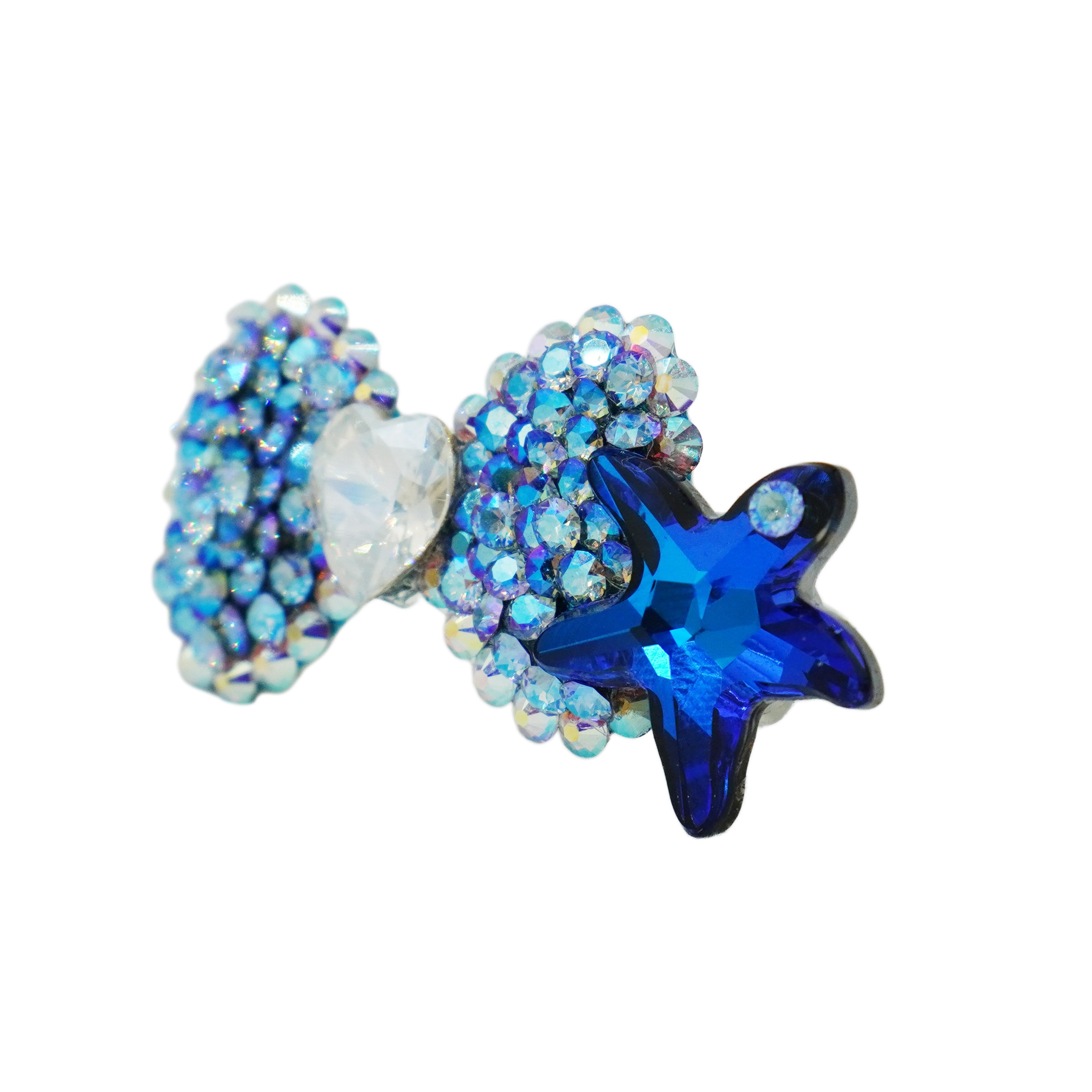 Lunapaw Starfish Structured Bow Luxury Crystal Top Clip TP25