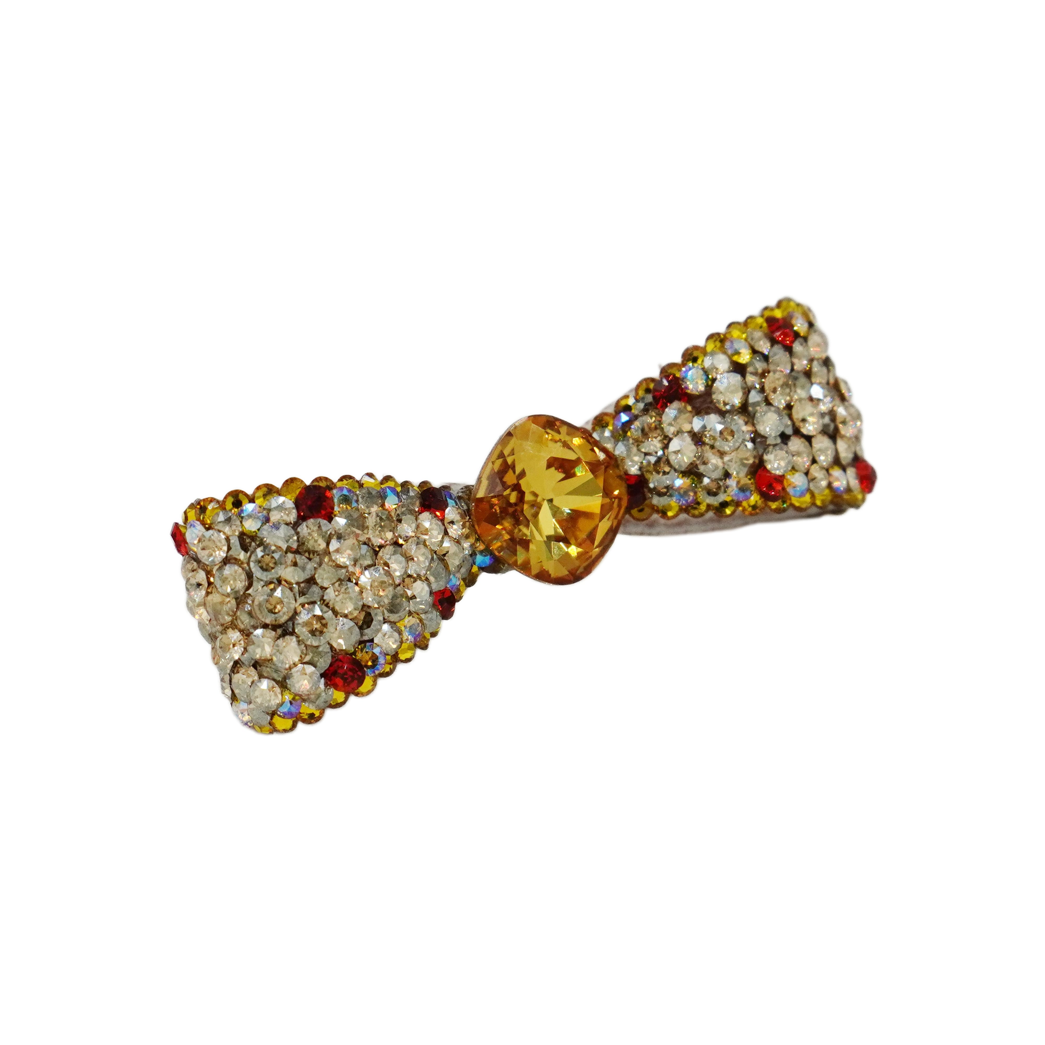 Lunapaw Structured 3D Bow Tie Luxury Crystal Top Clip TP33