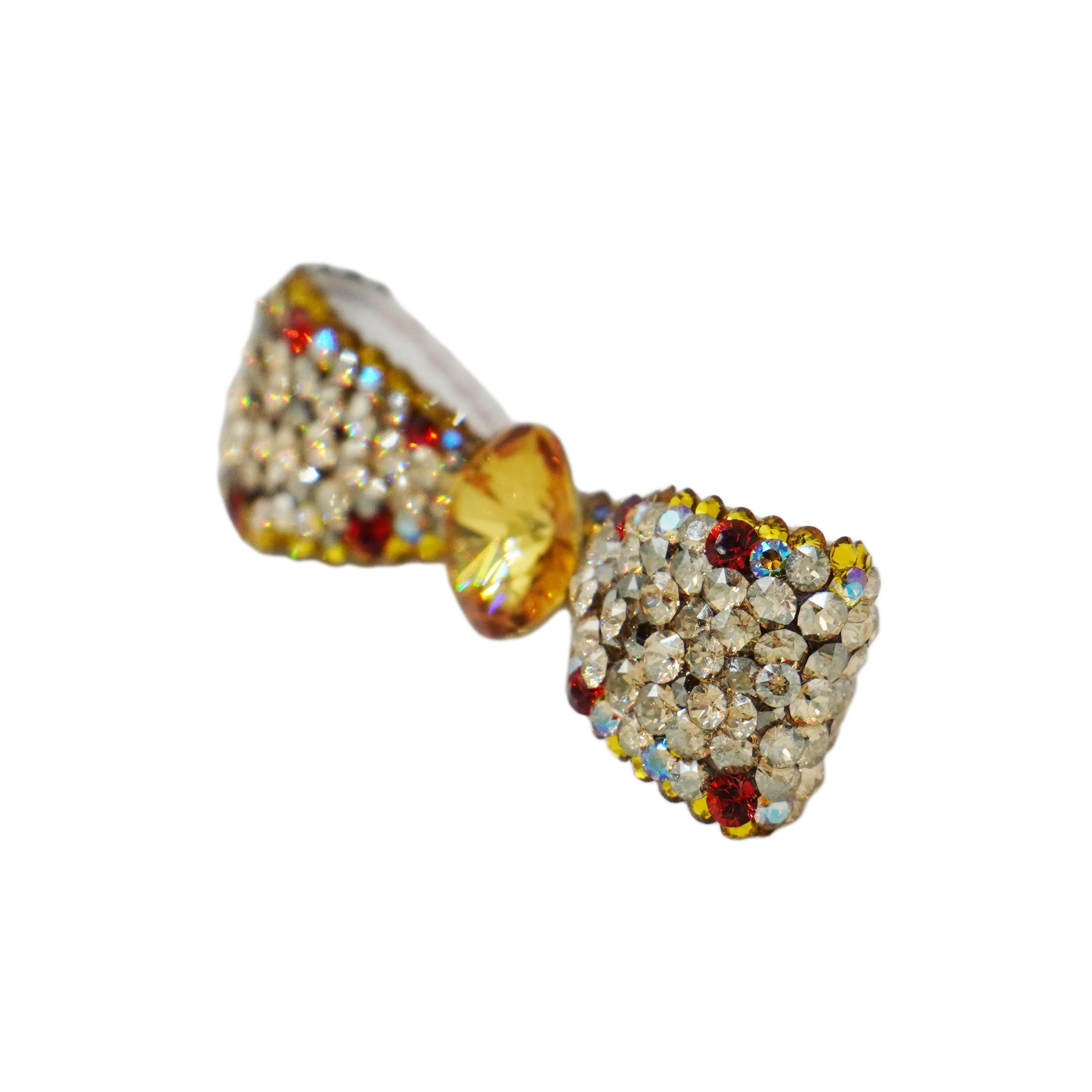 Lunapaw Structured 3D Bow Tie Luxury Crystal Top Clip TP33