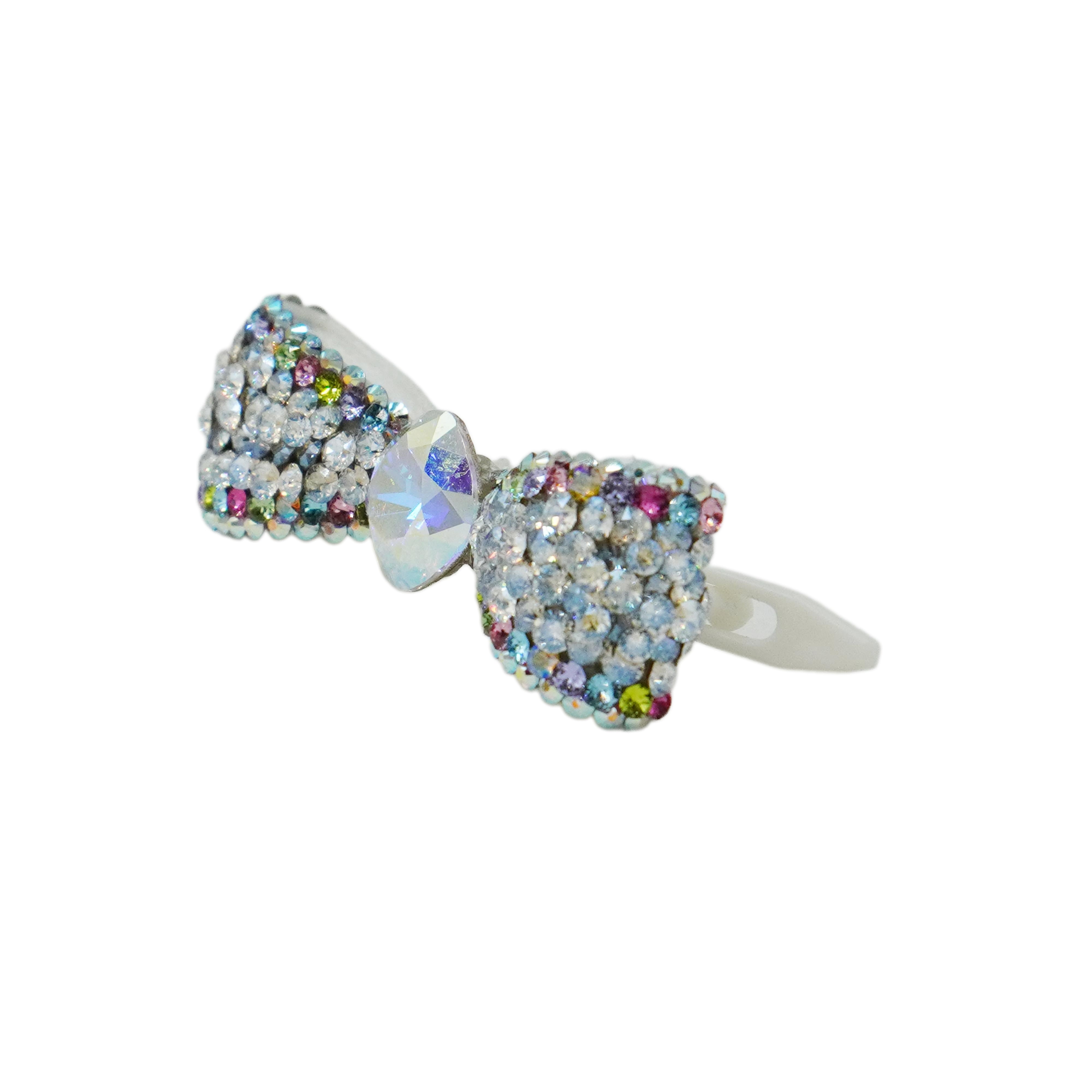 Lunapaw Structured 3D Bow Tie Luxury Crystal Top Clip TP33