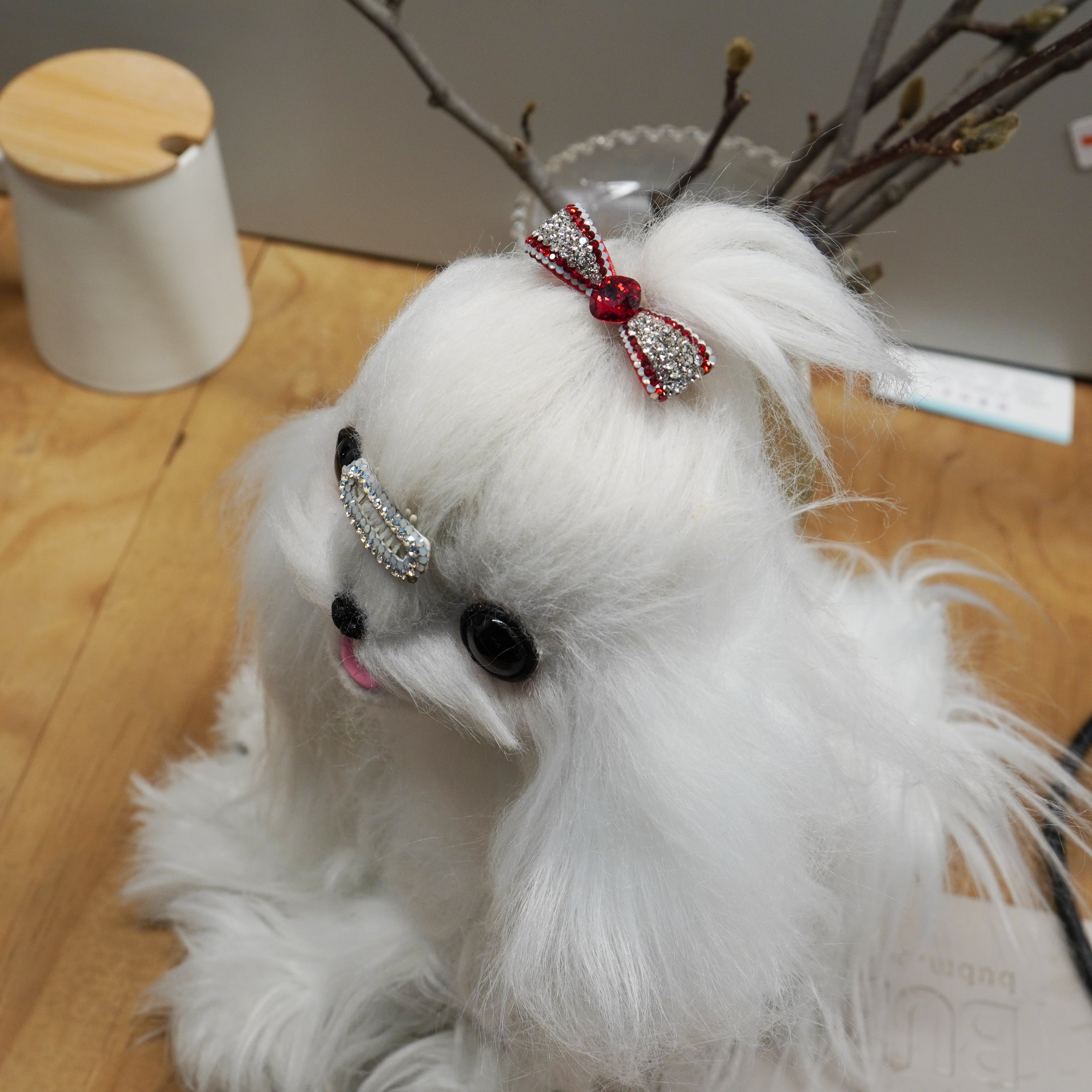 Lunapaw Structured 3D Bow Tie Luxury Crystal Top Clip TP33