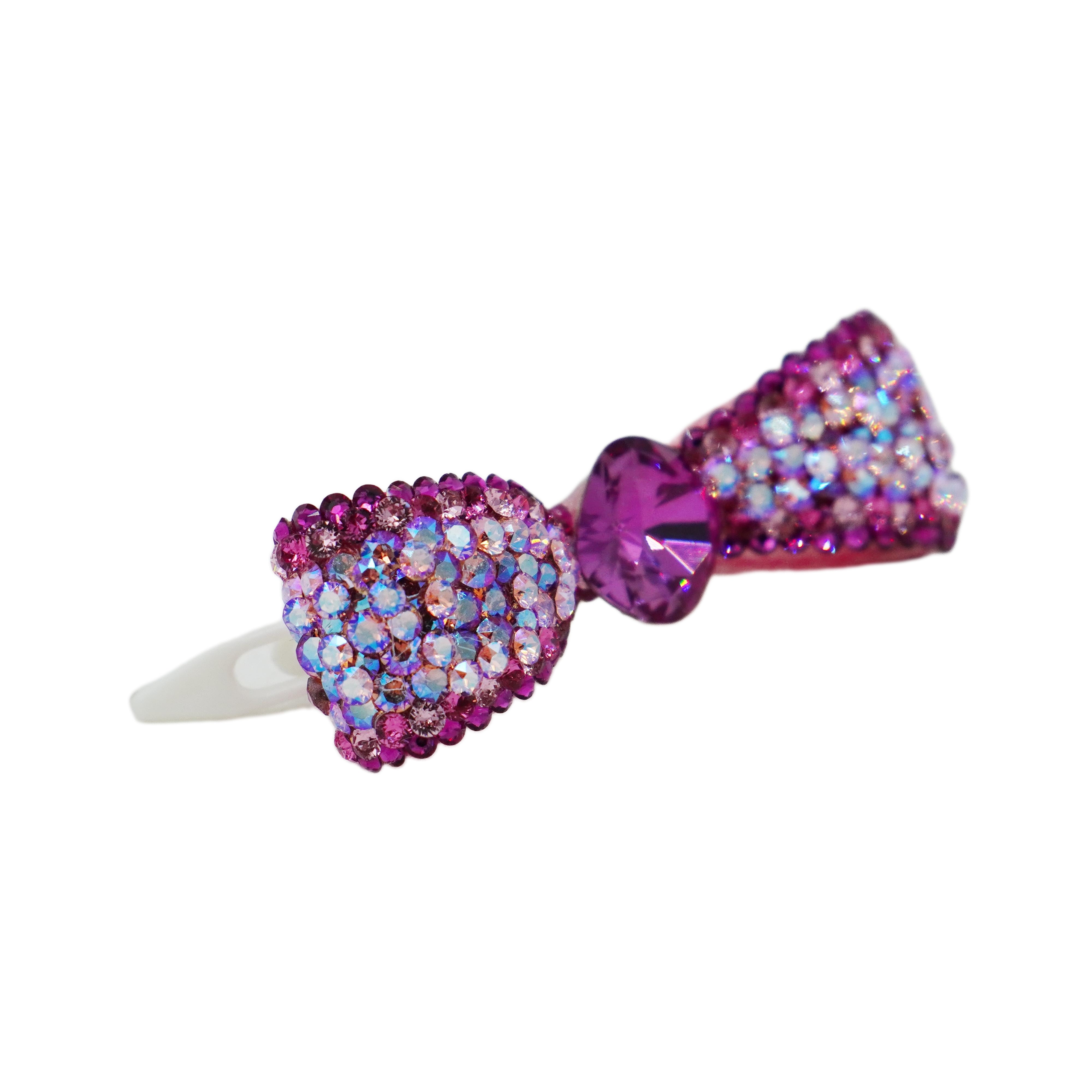 Lunapaw Structured 3D Bow Tie Luxury Crystal Top Clip TP33