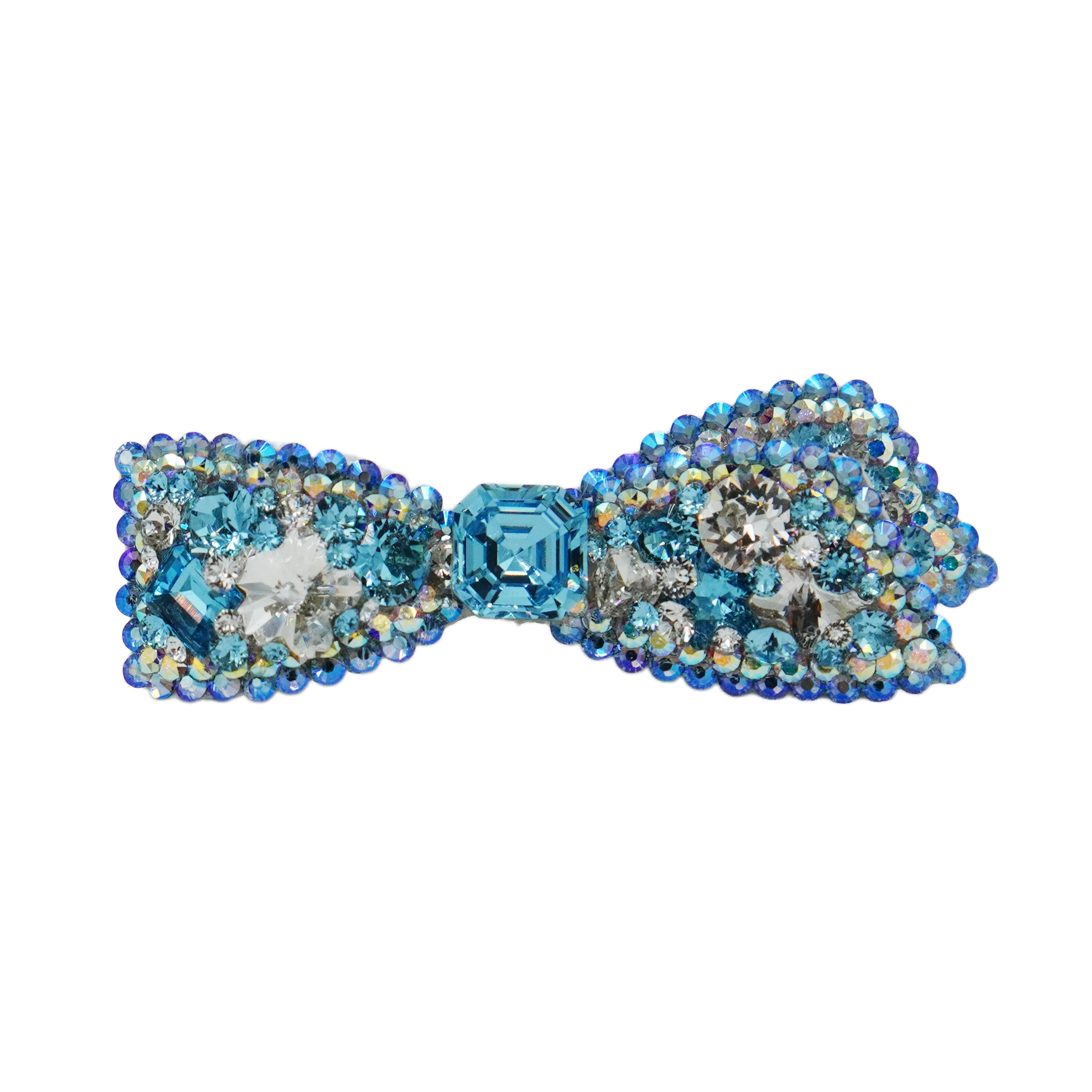 Lunapaw Structured 3D Double-Layer Ribbon Bow Luxury Crystal Top Clip TP31