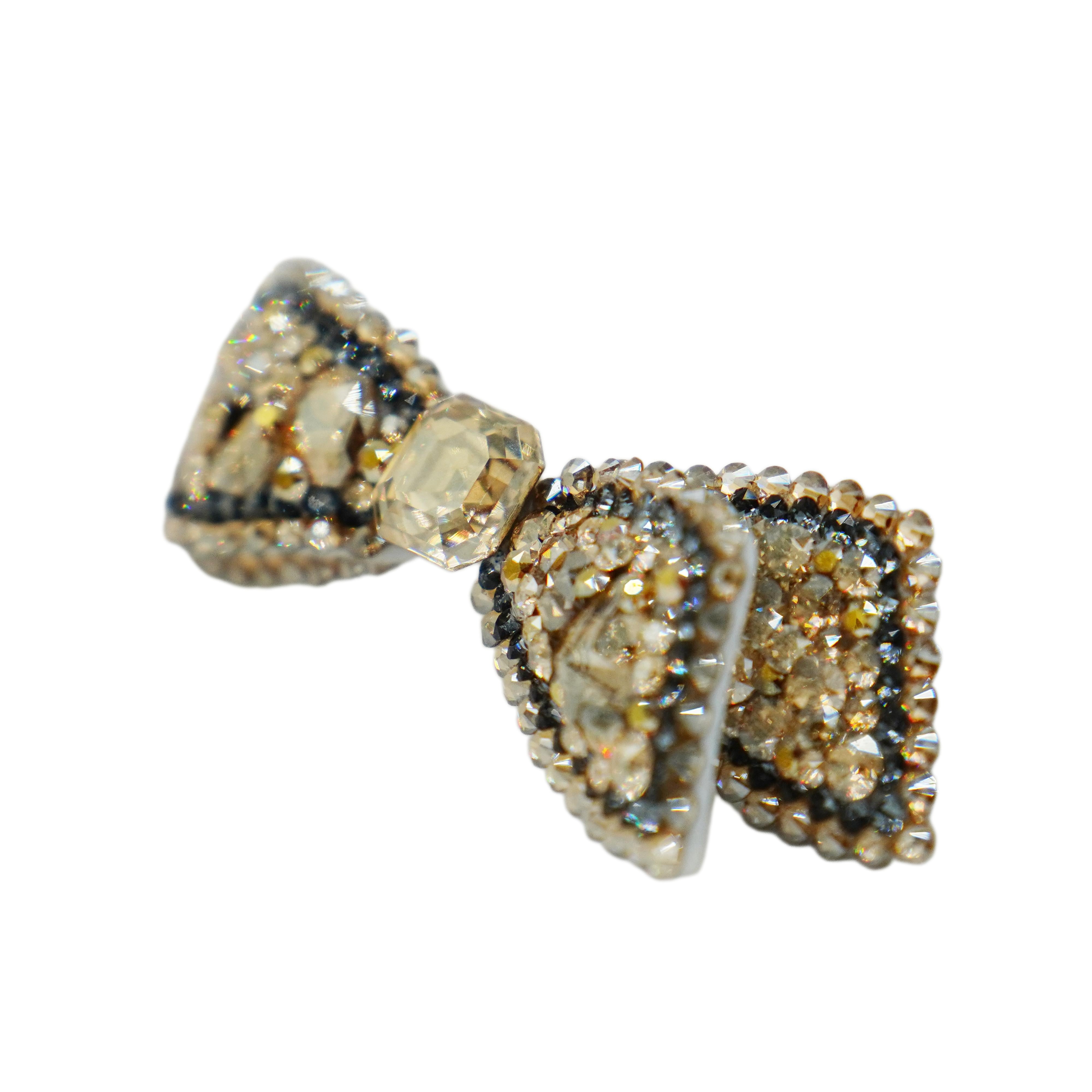 Lunapaw Structured 3D Double-Layer Ribbon Bow Luxury Crystal Top Clip TP31