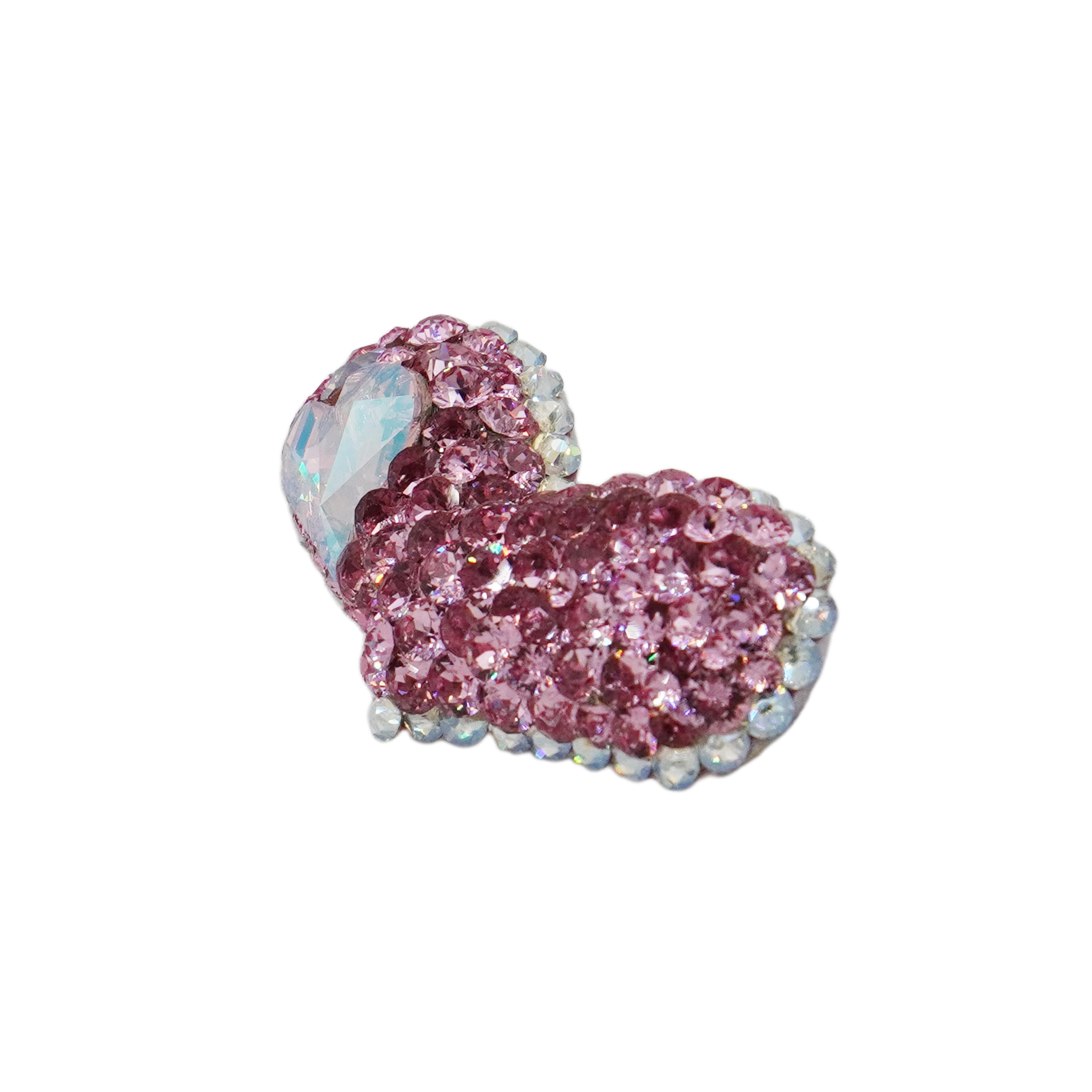 Lunapaw Structured 3D Large Heart Luxury Crystal Top Clip TP35