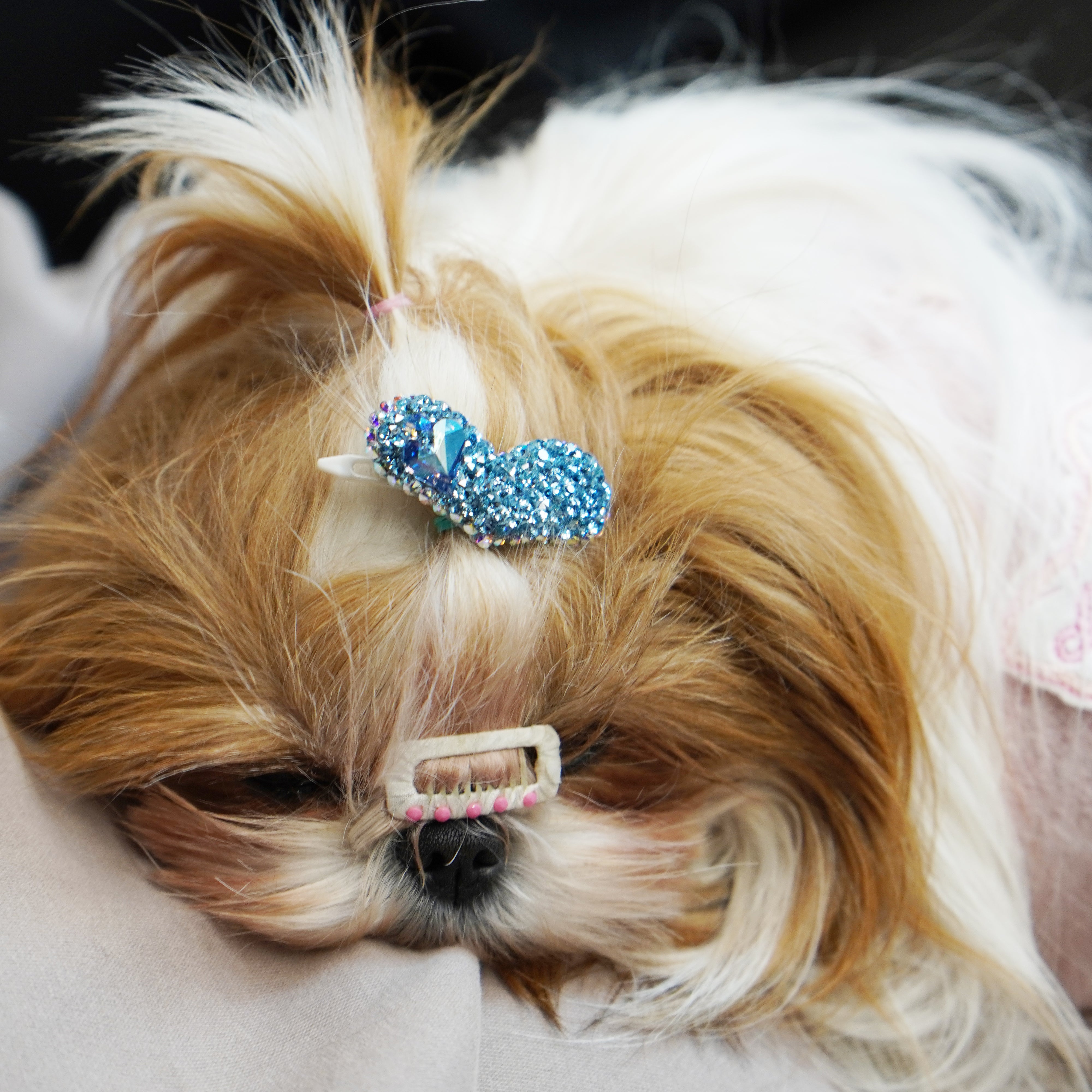 Lunapaw Structured 3D Large Heart Luxury Crystal Top Clip TP35