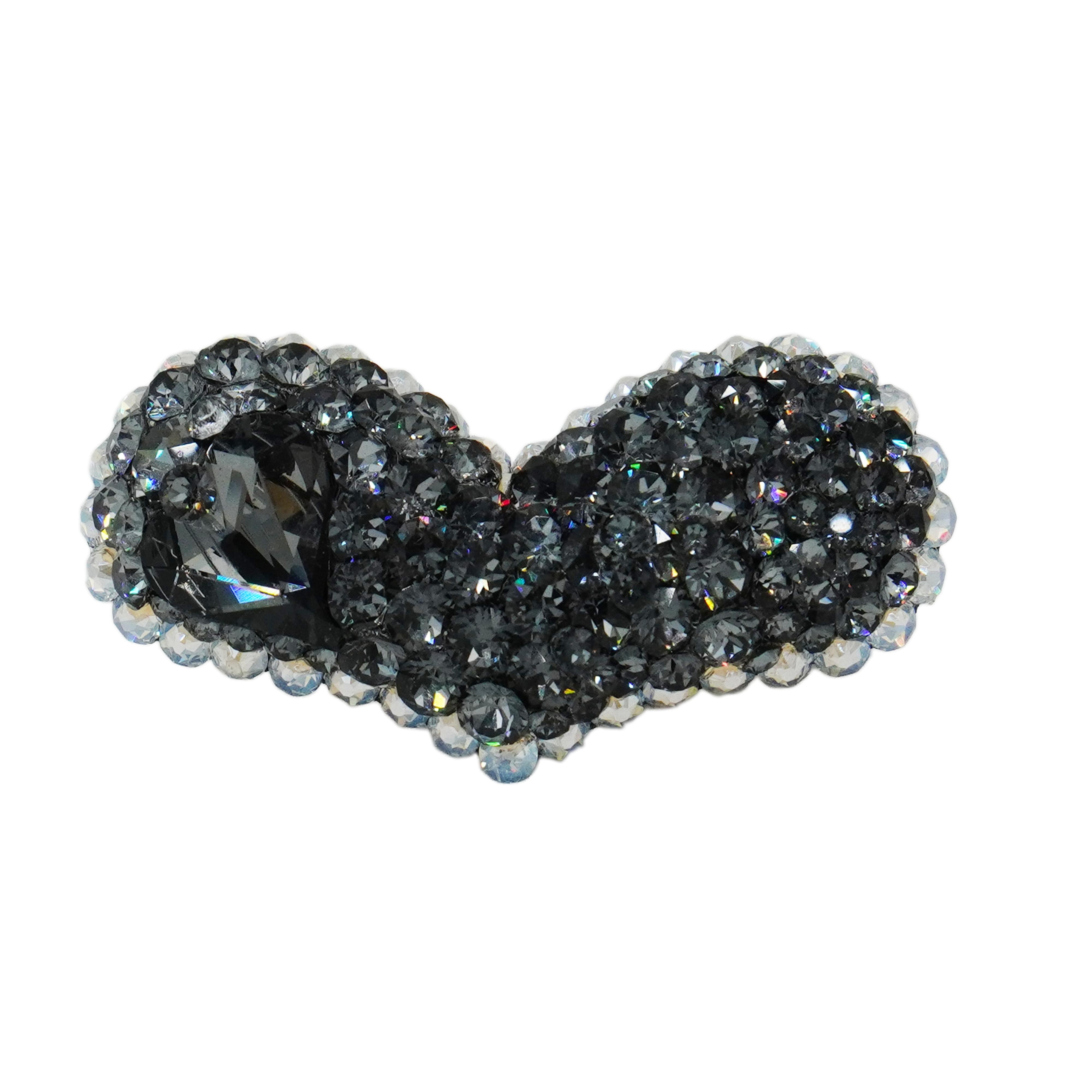 Lunapaw Structured 3D Large Heart Luxury Crystal Top Clip TP35