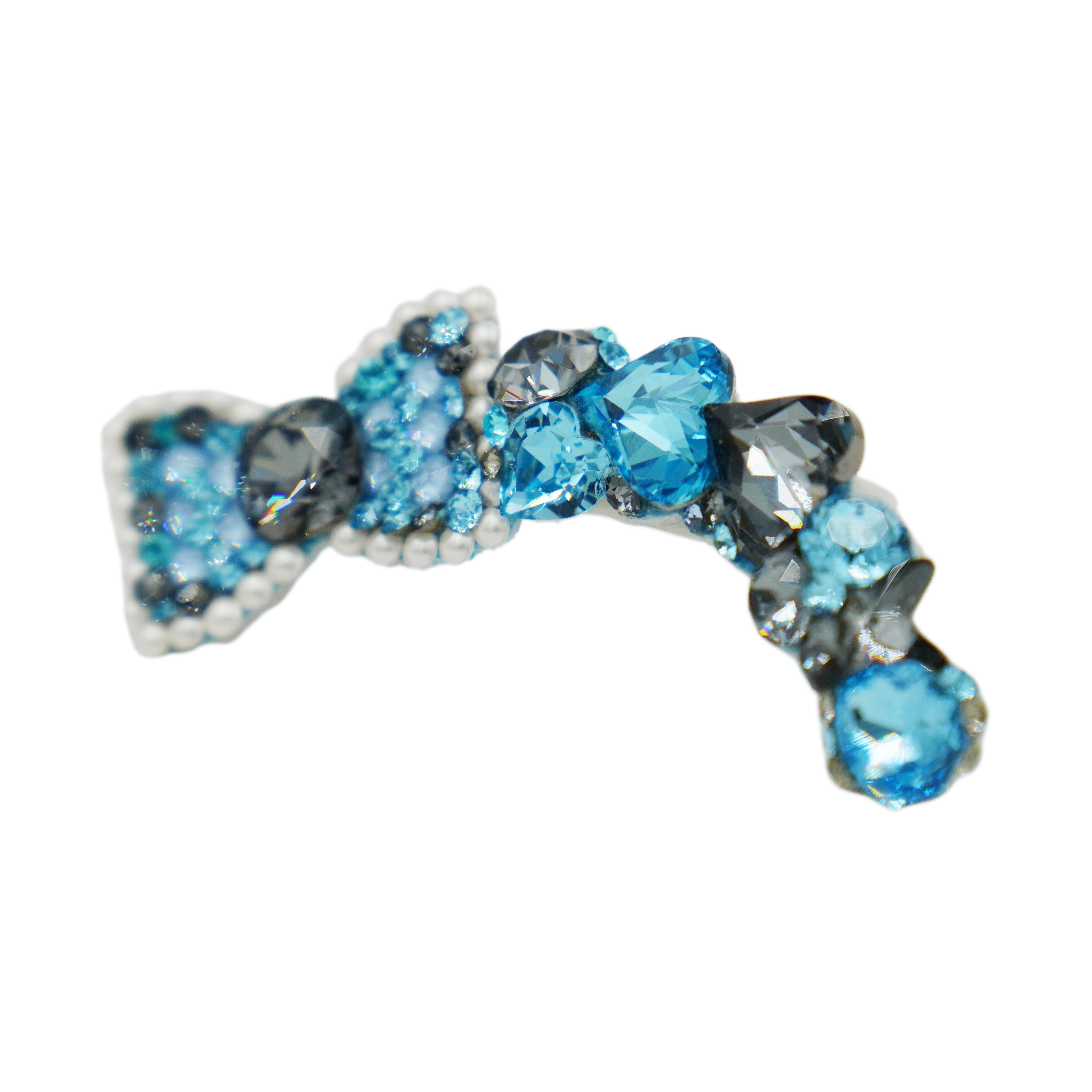 Lunapaw Structured Bow & Heart Luxury Crystal Headband HB25