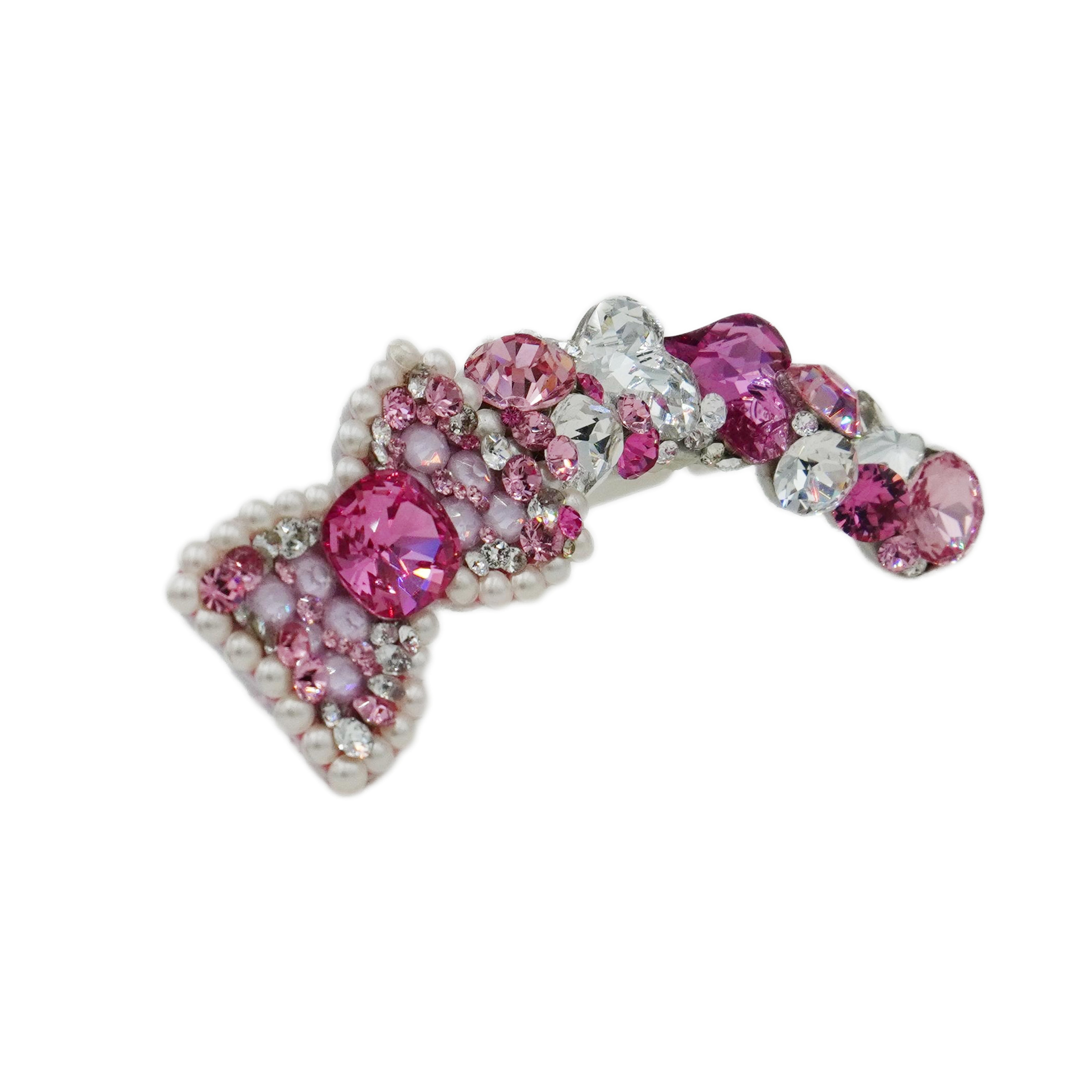 Lunapaw Structured Bow & Heart Luxury Crystal Headband HB25