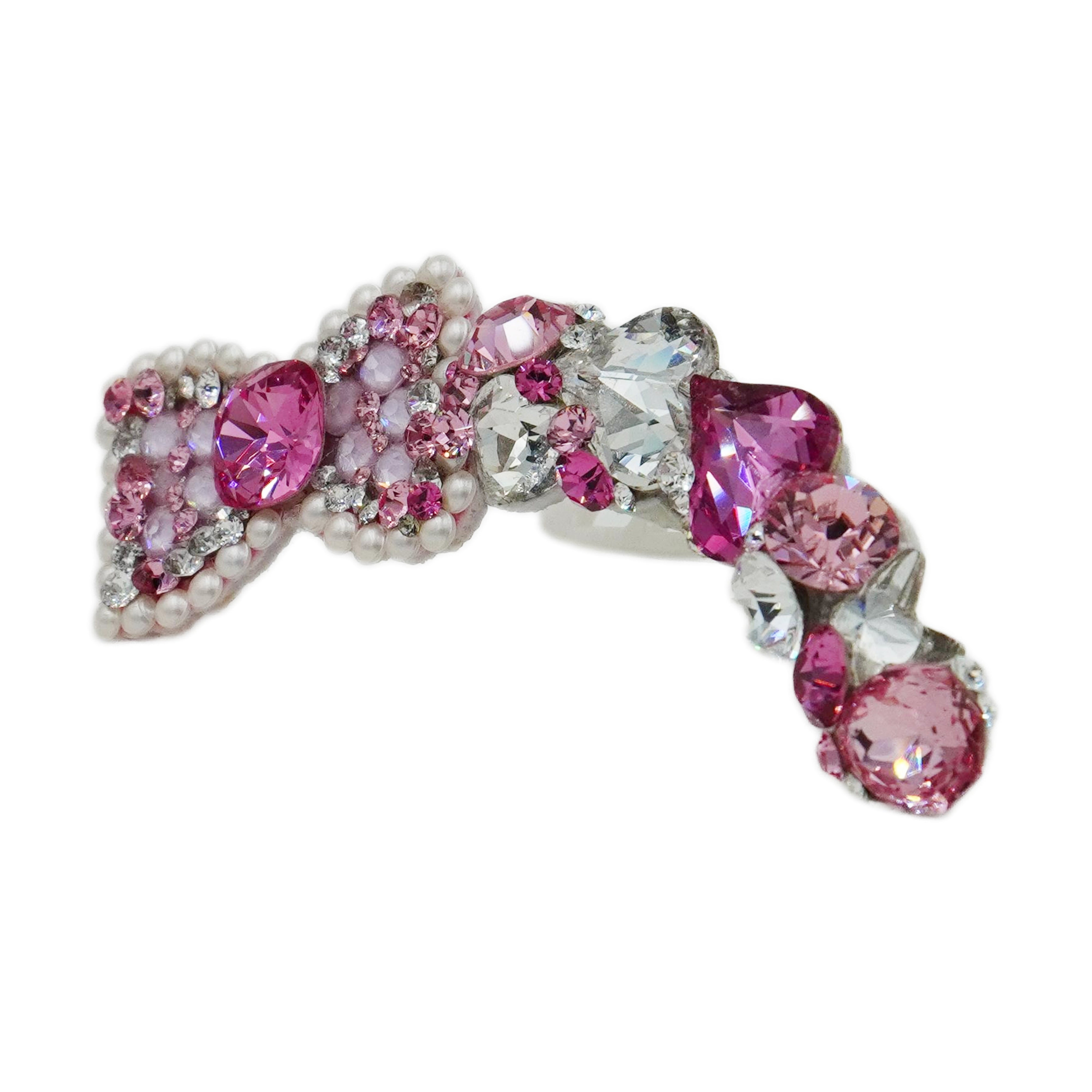 Lunapaw Structured Bow & Heart Luxury Crystal Headband HB25