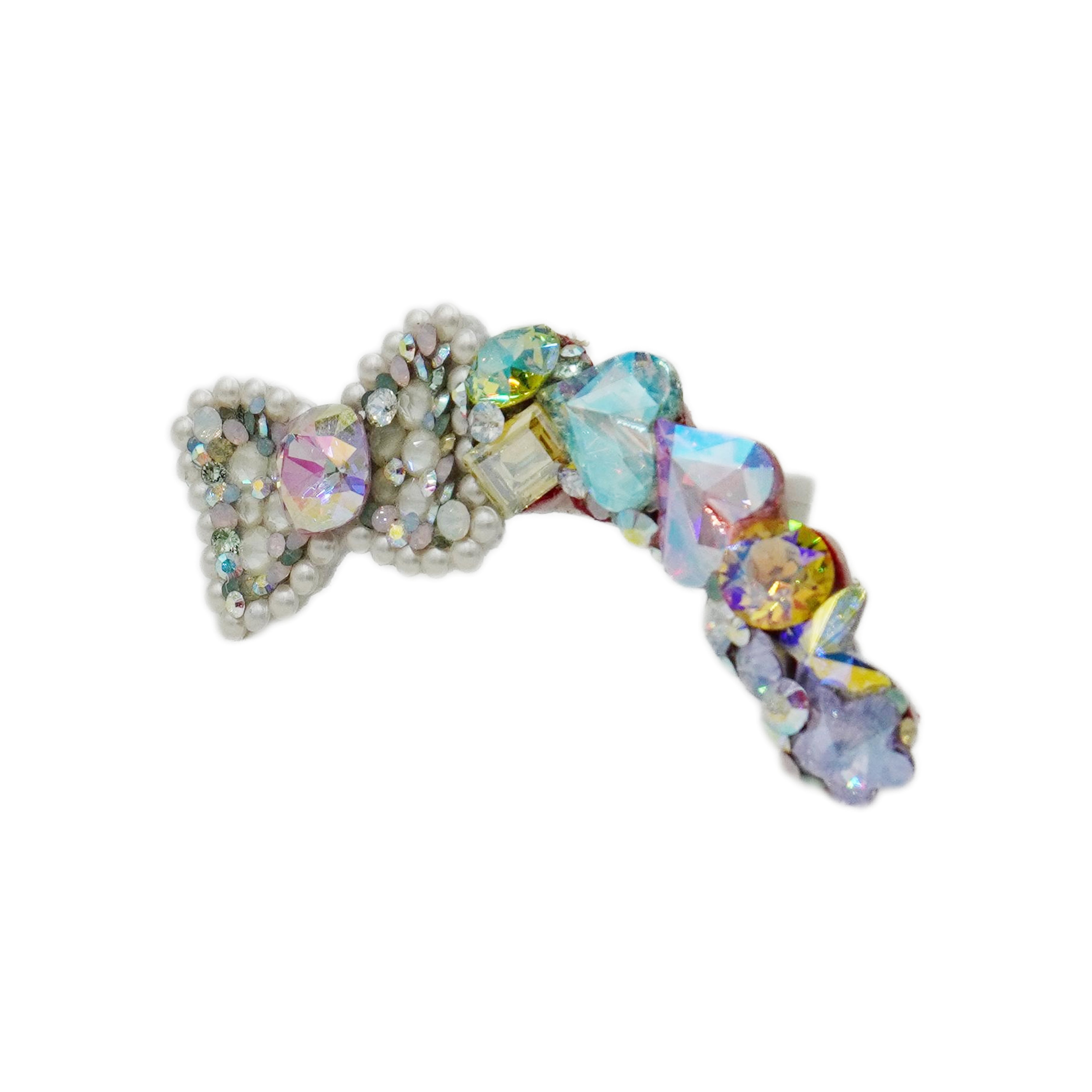 Lunapaw Structured Bow & Heart Luxury Crystal Headband HB25