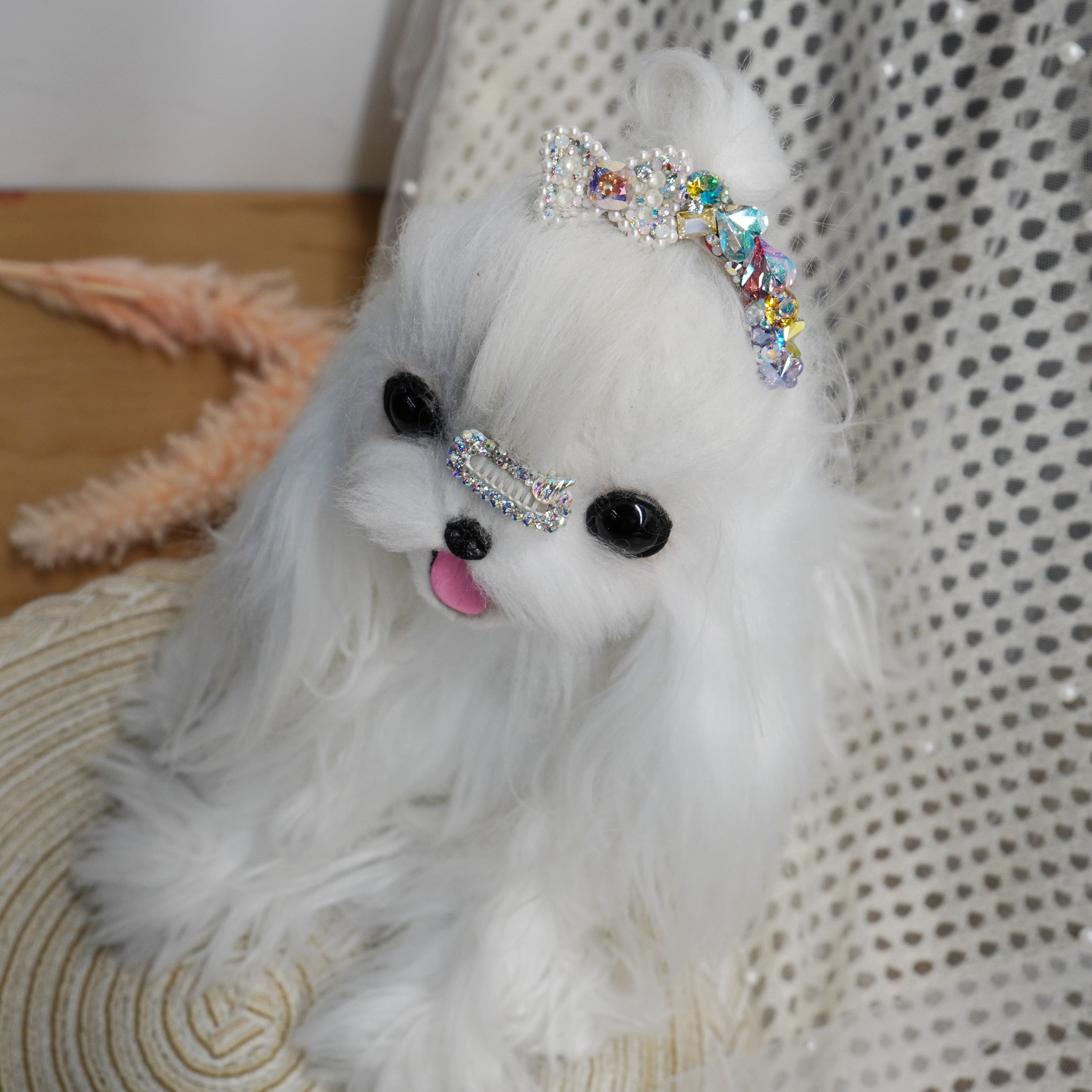 Lunapaw Structured Bow & Heart Luxury Crystal Headband HB25