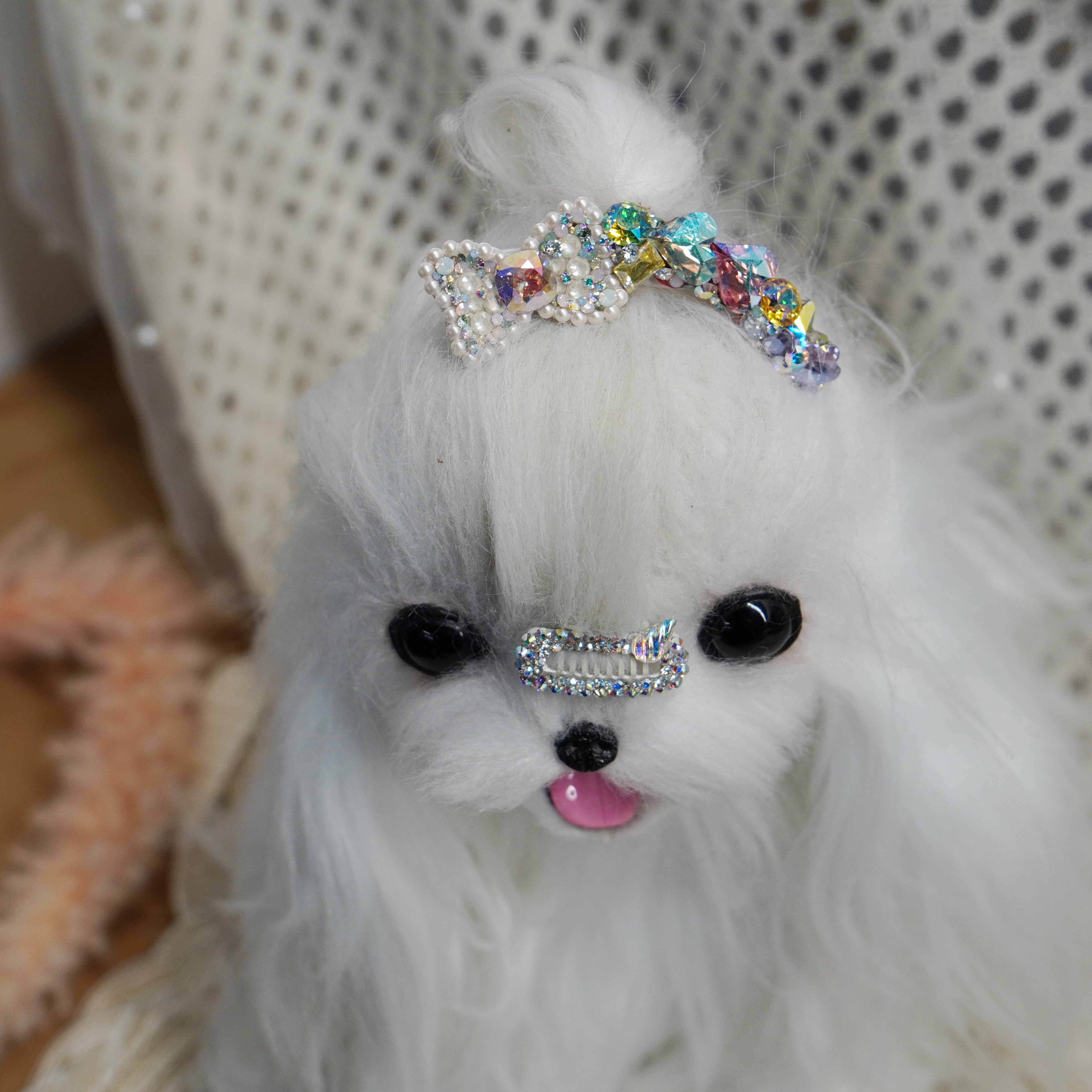 Lunapaw Structured Bow & Heart Luxury Crystal Headband HB25