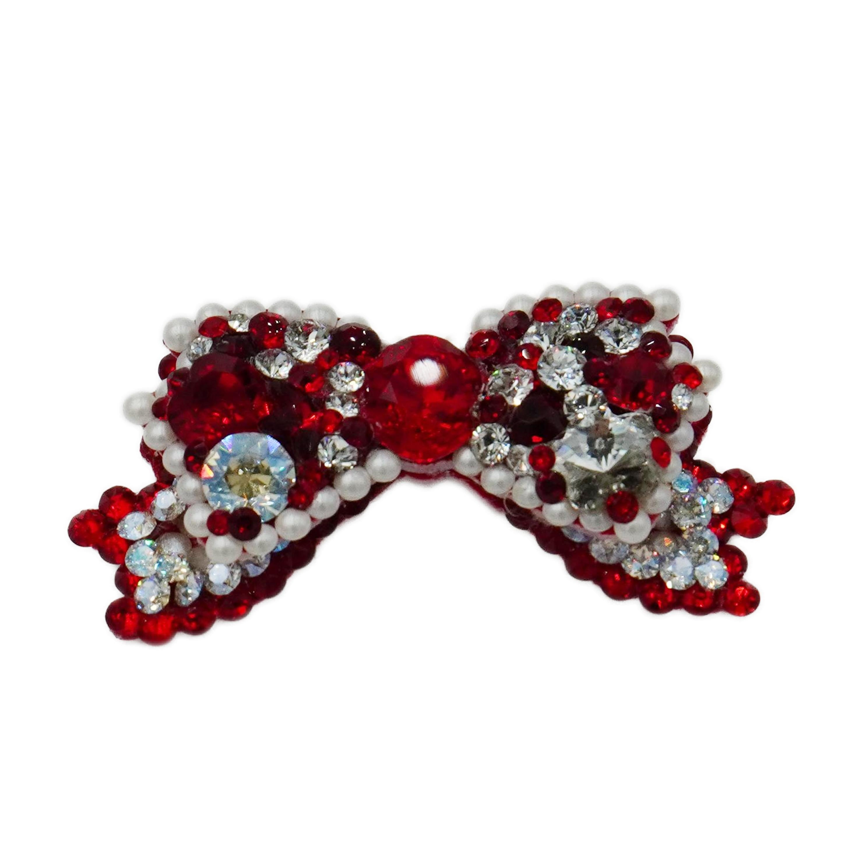 Lunapaw 3D Structured Double-Layer Bow Luxury Crystal Top Clip TP16