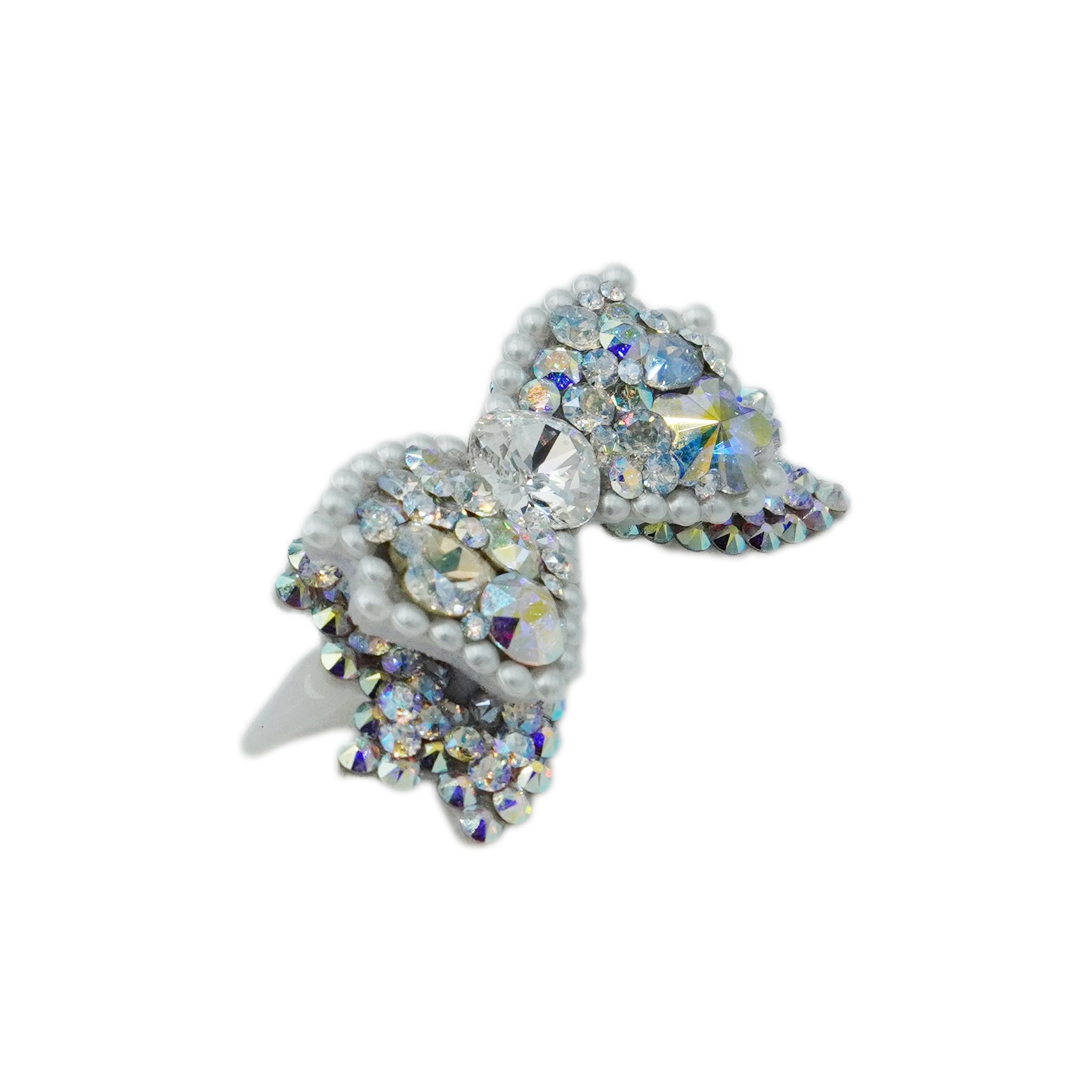 Lunapaw 3D Structured Double-Layer Bow Luxury Crystal Top Clip TP16